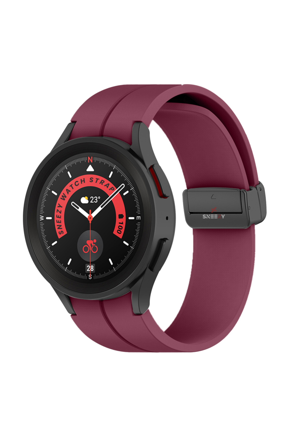 Samsung Galaxy Watch 6 40 43 44 47mm Compatible Curved Coastal Silicone Strap with Magnetic Buckle