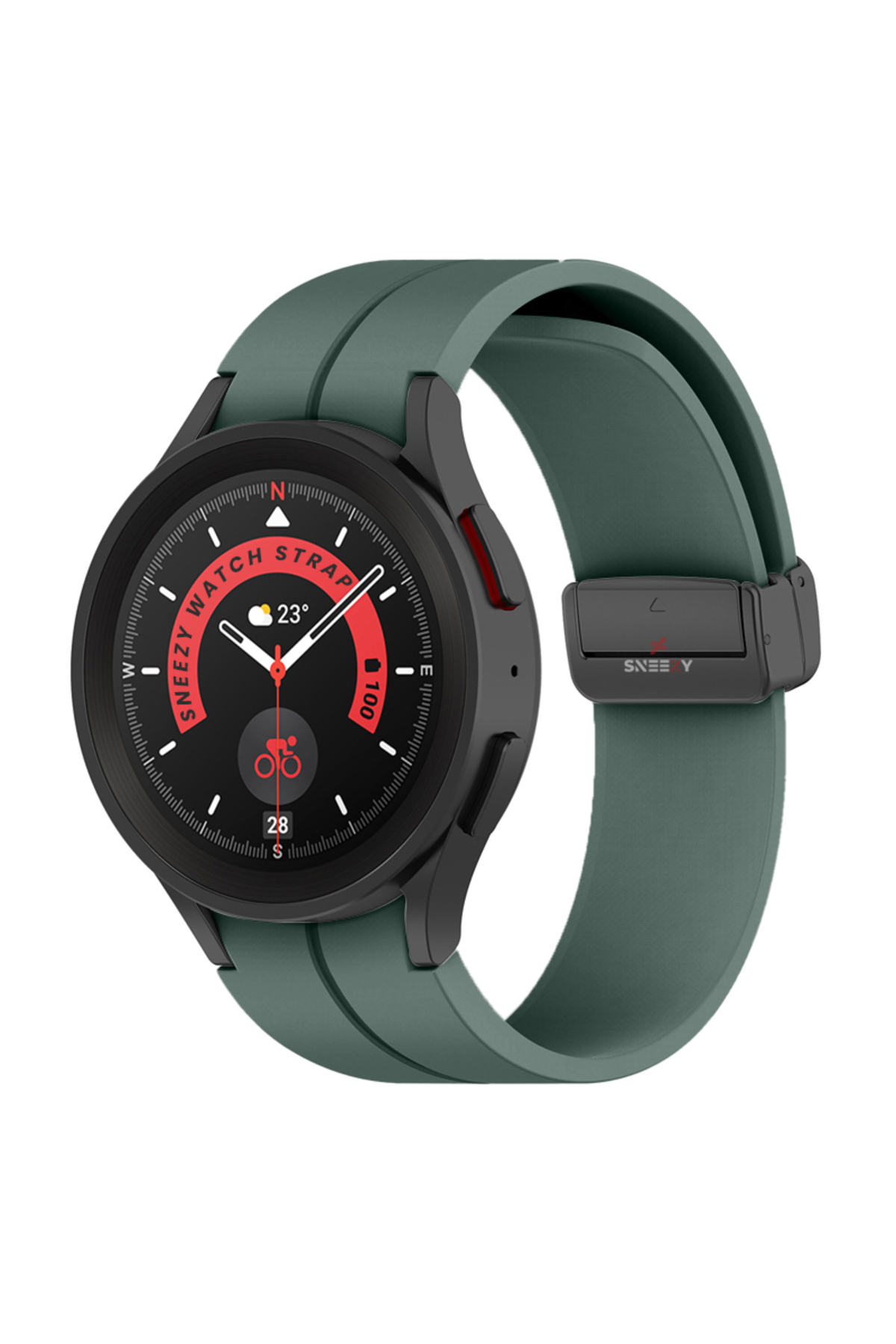 Samsung Galaxy Watch 6 40 43 44 47mm Compatible Curved Coastal Silicone Strap with Magnetic Buckle