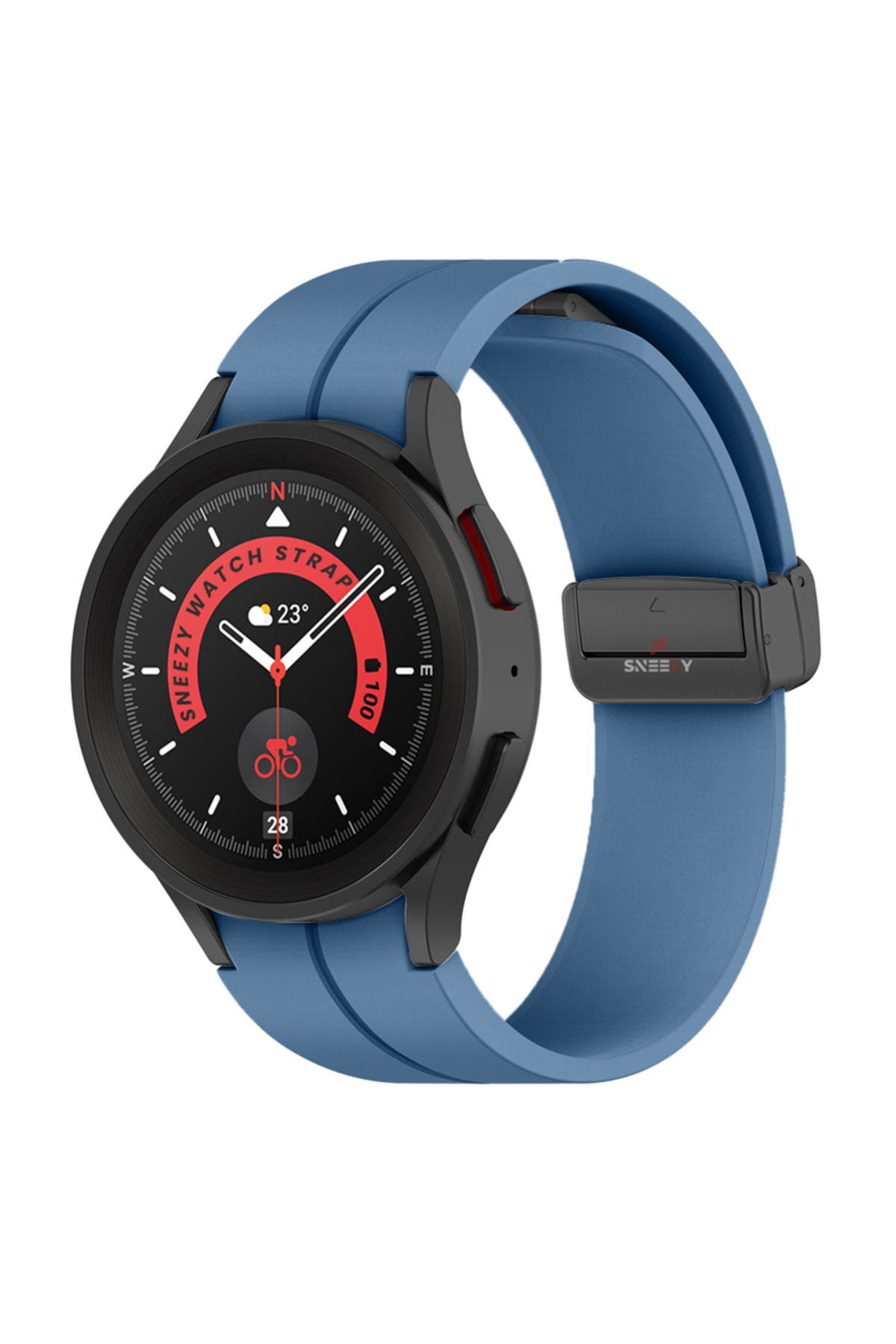 Samsung Galaxy Watch 6 40 43 44 47mm Compatible Curved Coastal Silicone Strap with Magnetic Buckle