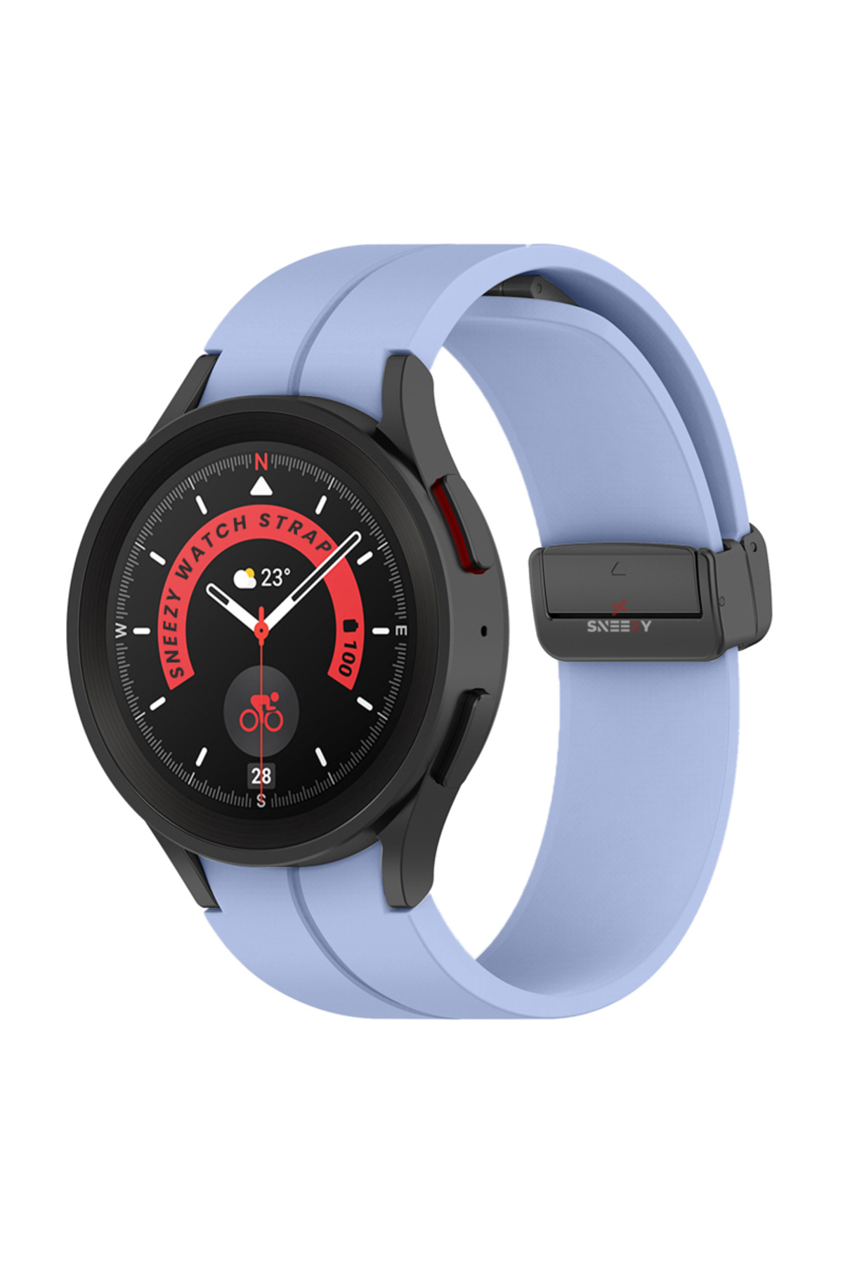 Samsung Galaxy Watch 6 40 43 44 47mm Compatible Curved Coastal Silicone Strap with Magnetic Buckle