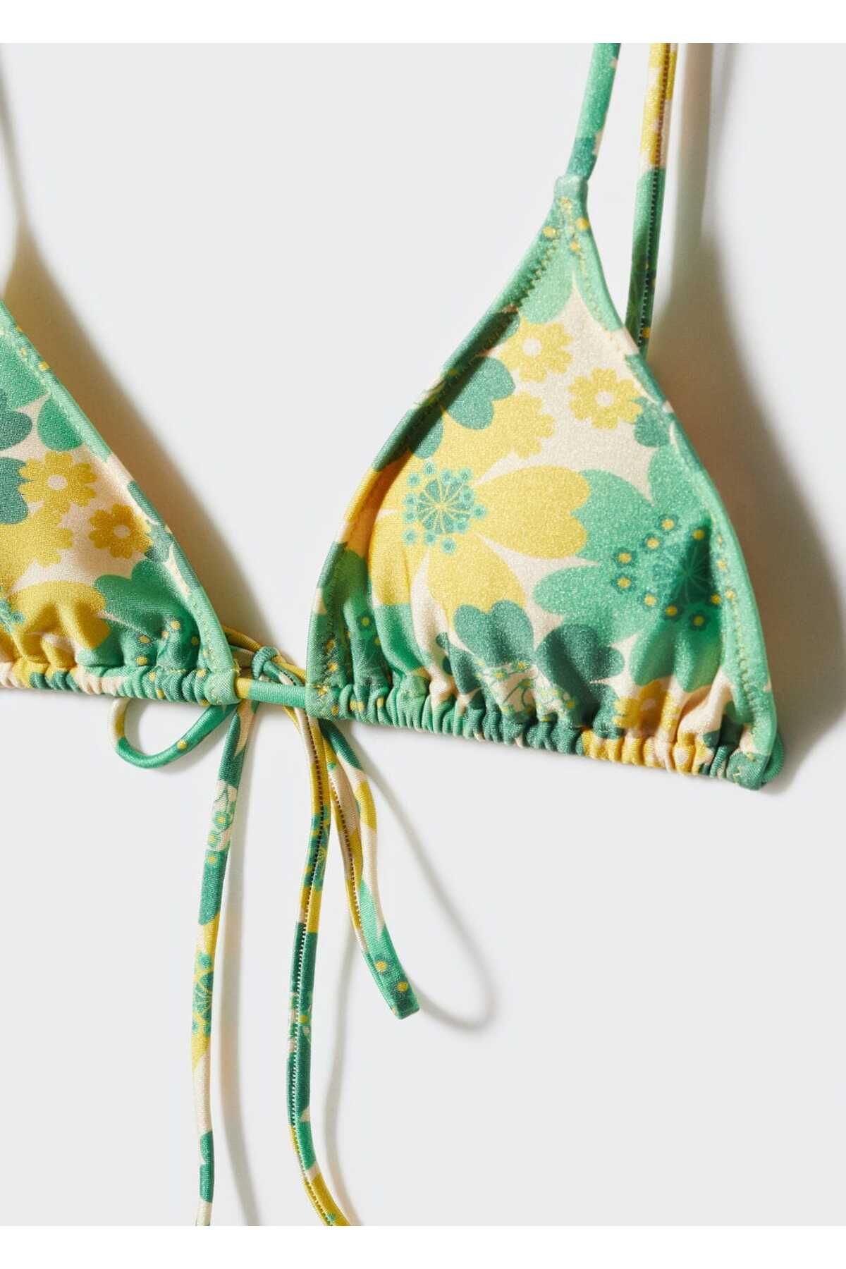 MANGO Woman-Top de bikini cu design triunghi 7