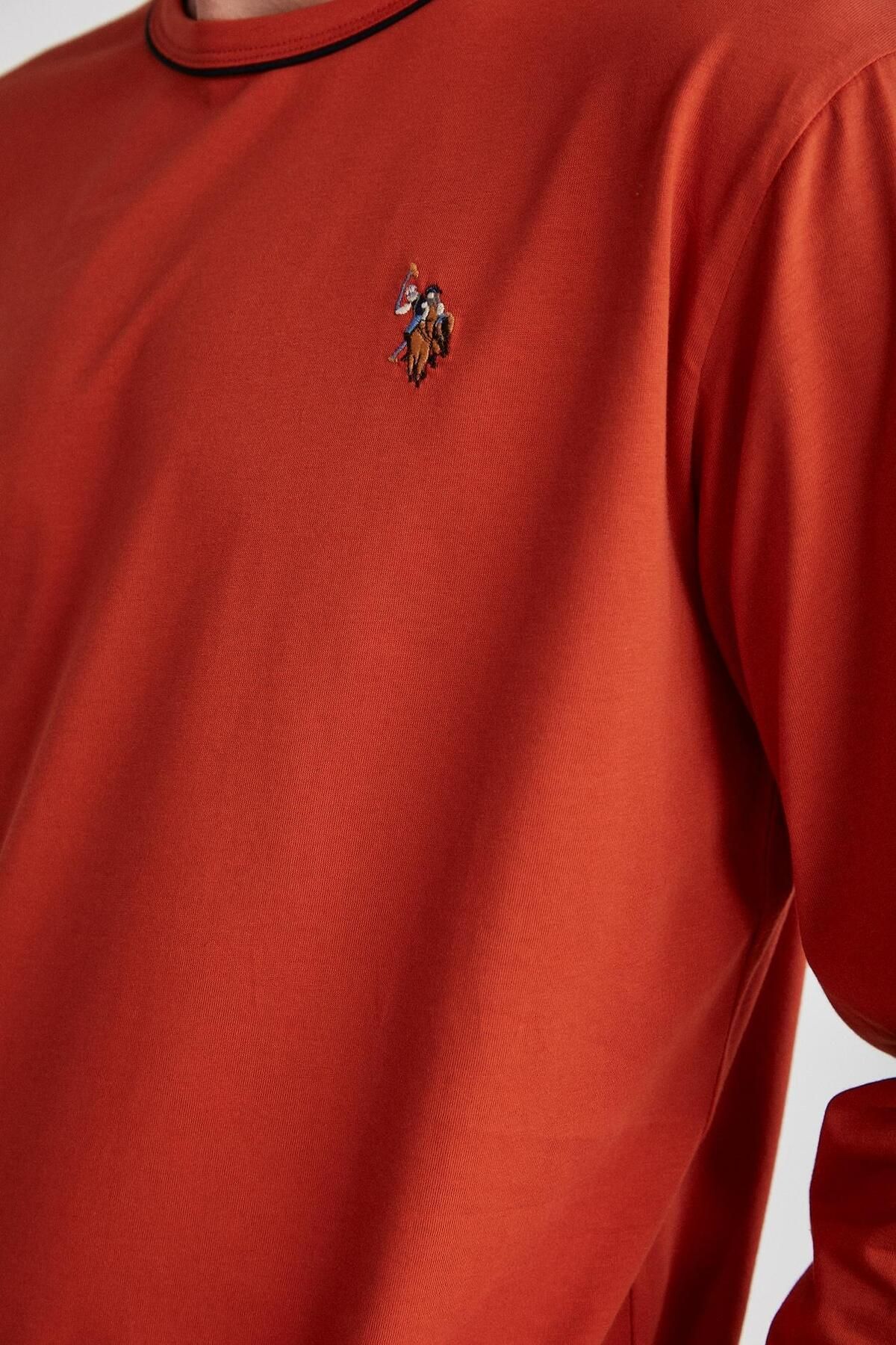 U.S. Polo Assn. پایه. POLO ASSN. ست پیژامه یقه گرد کاشی مردانه 024K.1ZE8T.A7G4R.3P