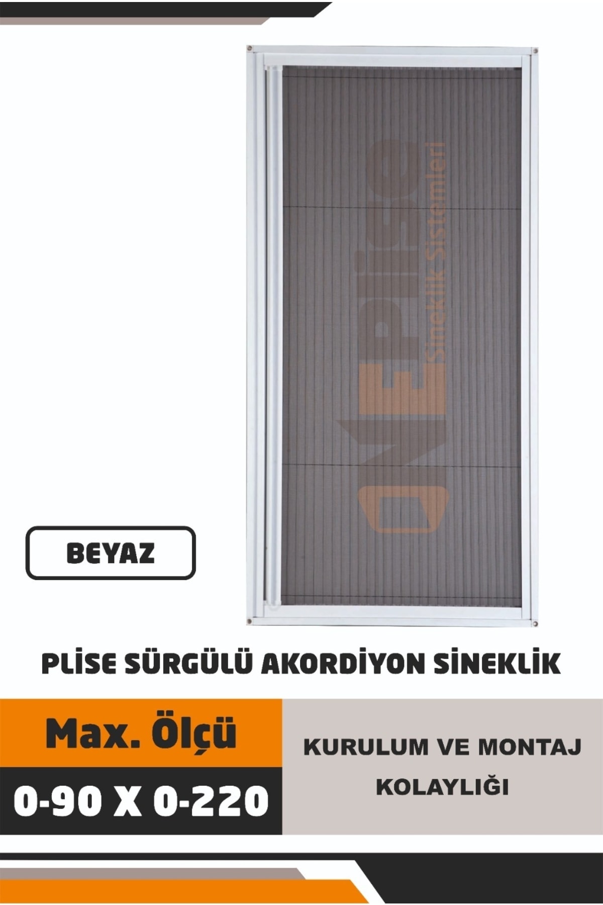 oneplise PLİSE AKORDİYON SİNEKLİK (Demir Kapı ,ahşap Kapı, Çelik Kapı Pimapen Kapı) 0-90X0-220