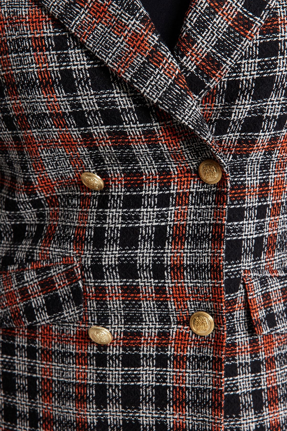 Trendyol Curve-Multicolored Plaid Patterned Jacket TBBAW24AG00014 5