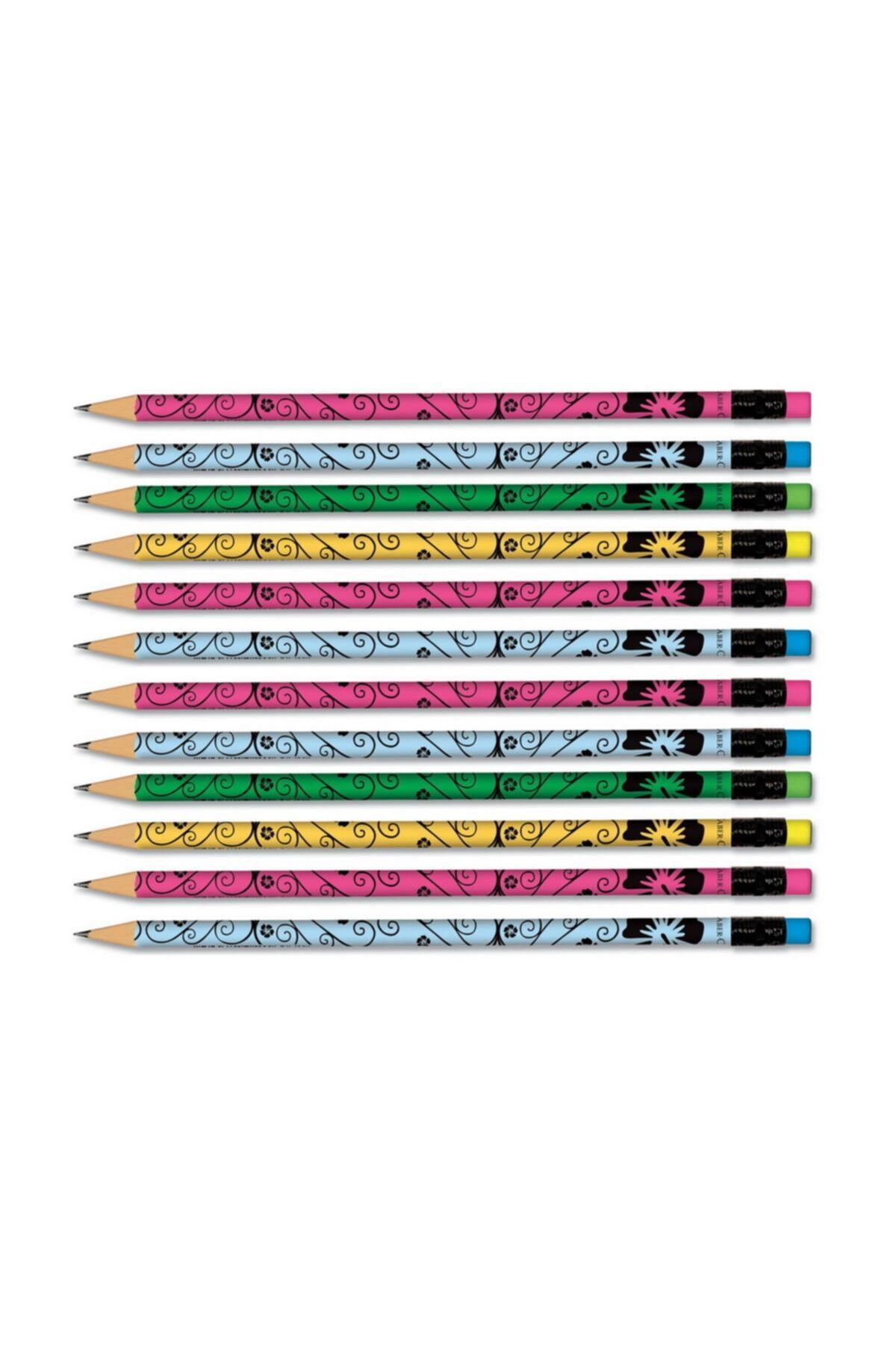 Faber Flowers 2b Eraser Round Pencil 12 Pack (5244119412)