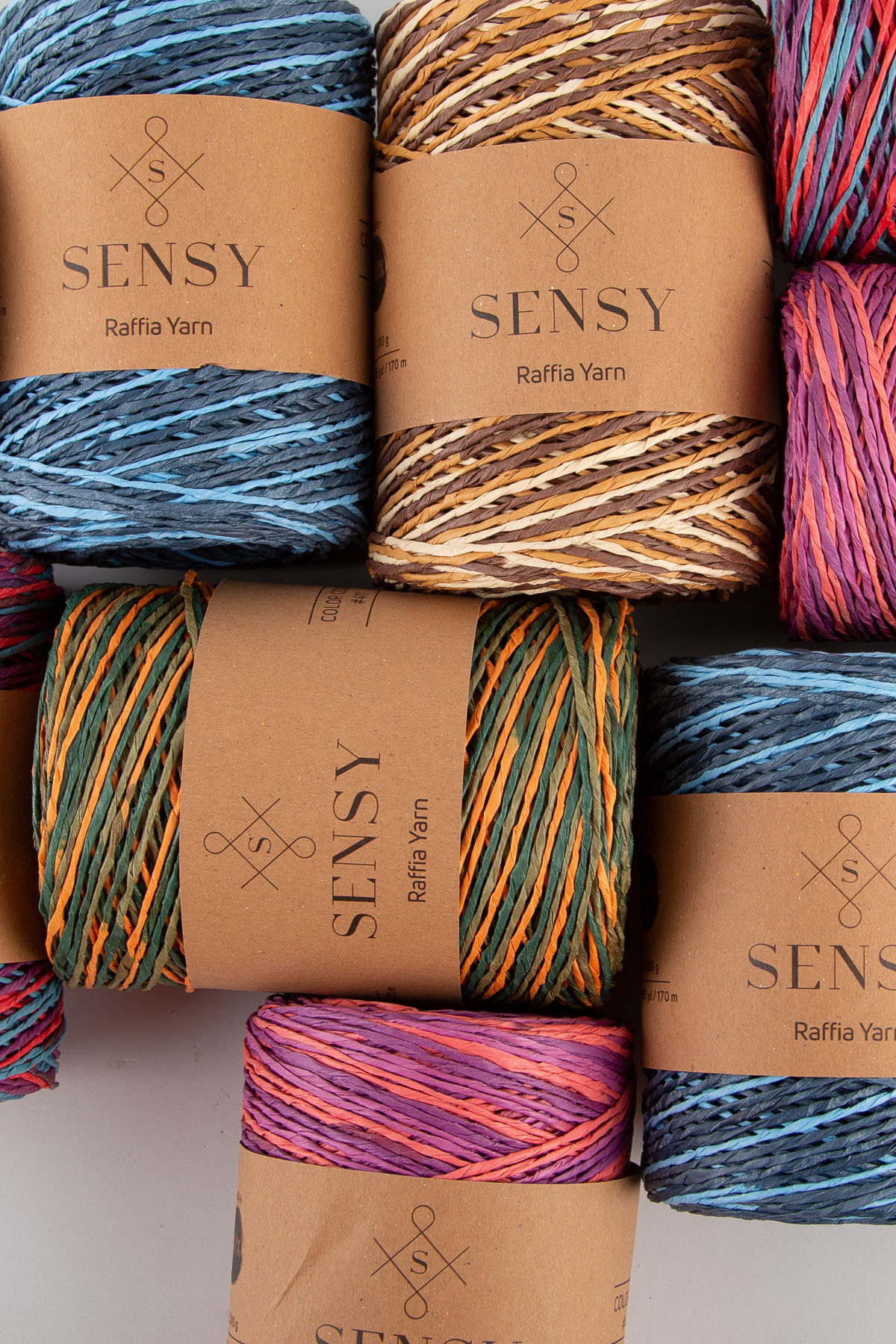 SENSY Premium Multi Ebruli 170M Doğal Kağıt İp, Hasır Kağıt İplik ...