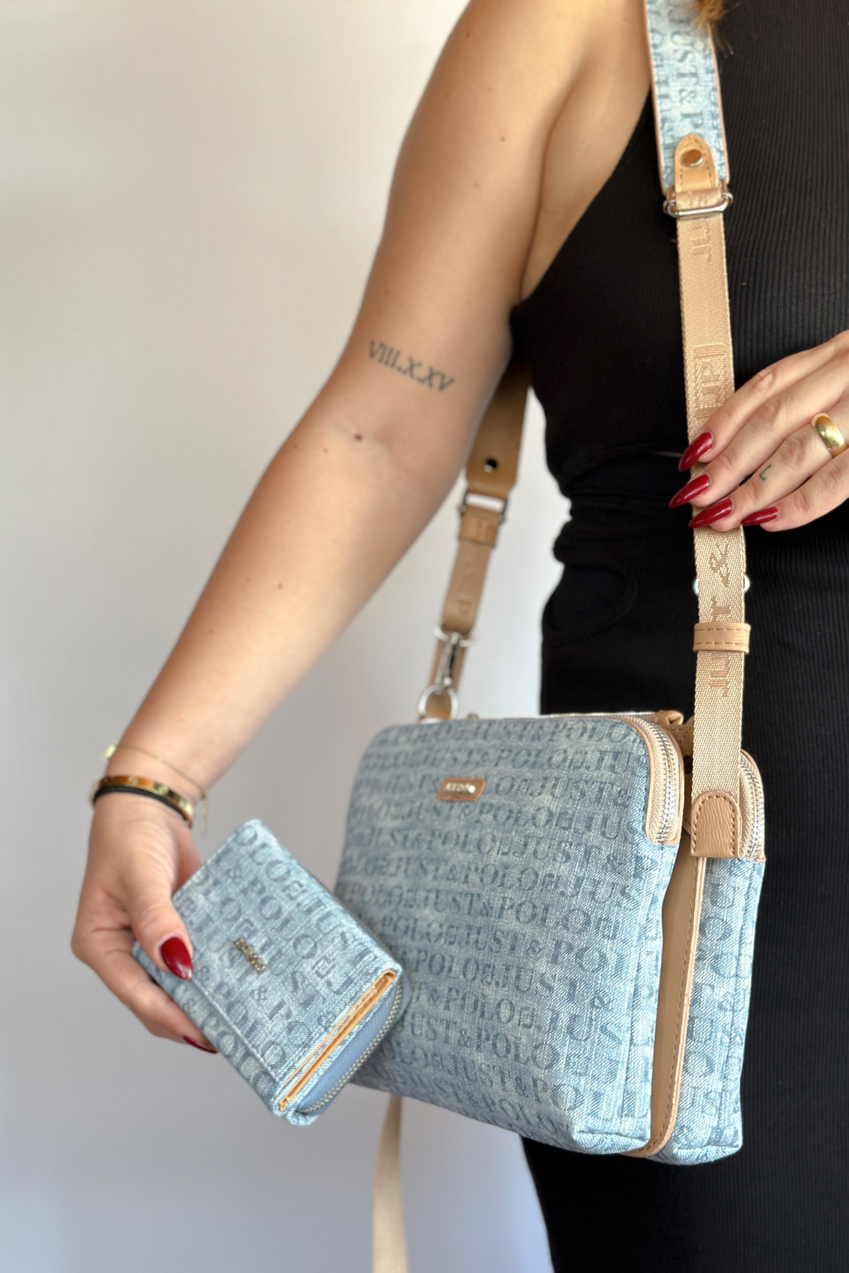 Medium Size 3 Eyes 5 Compartment Women's Crossbody Bag 29 x 21 cm 4022 open denim outfit -GZD-