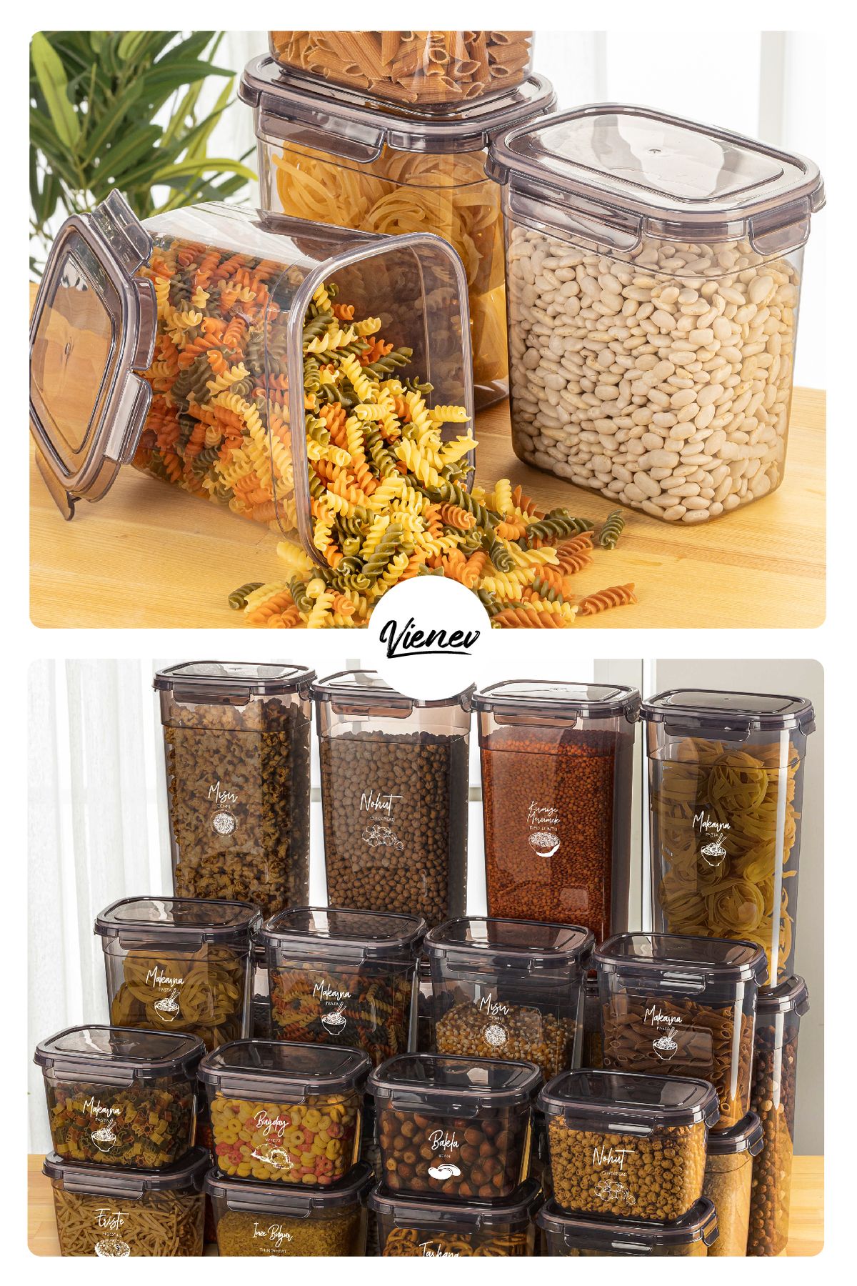 Vienev-6-Piece 0.67 Liter Sealed Rectangular Storage Container Set with Screen Printing Label 5