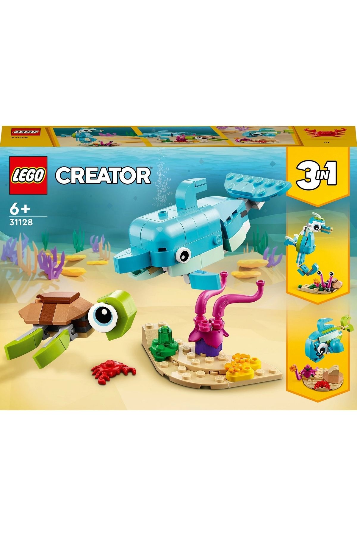 LEGO-Creator 3 in 3 Dolphin and Turtle 31128 - 137 Pieces Construction Set for Ages 6 and up 2