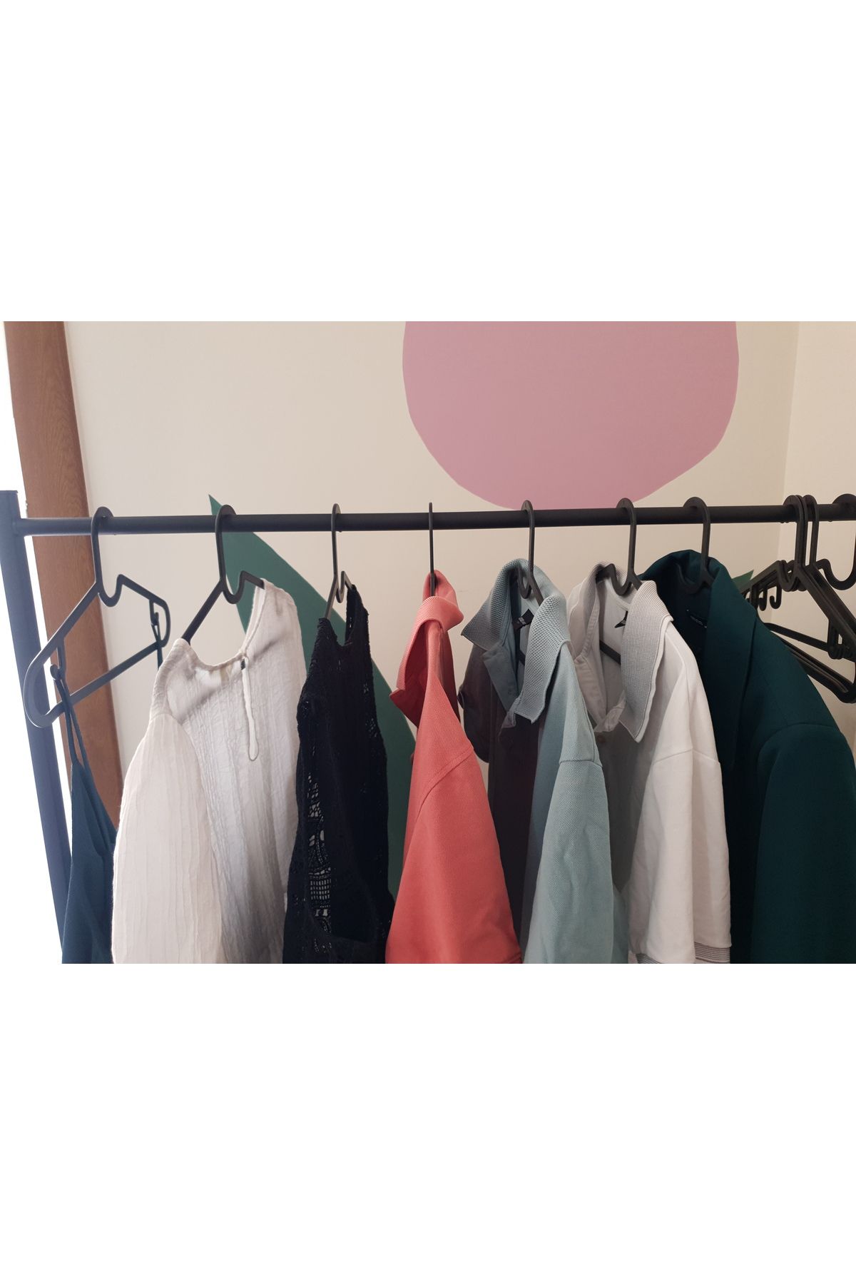 long way-Clothes Hanger Scarf Hanger Shirt T-Shirt Hanger Unbreakable 50 Piece Set Black 50pcs Black Ince_aski 6