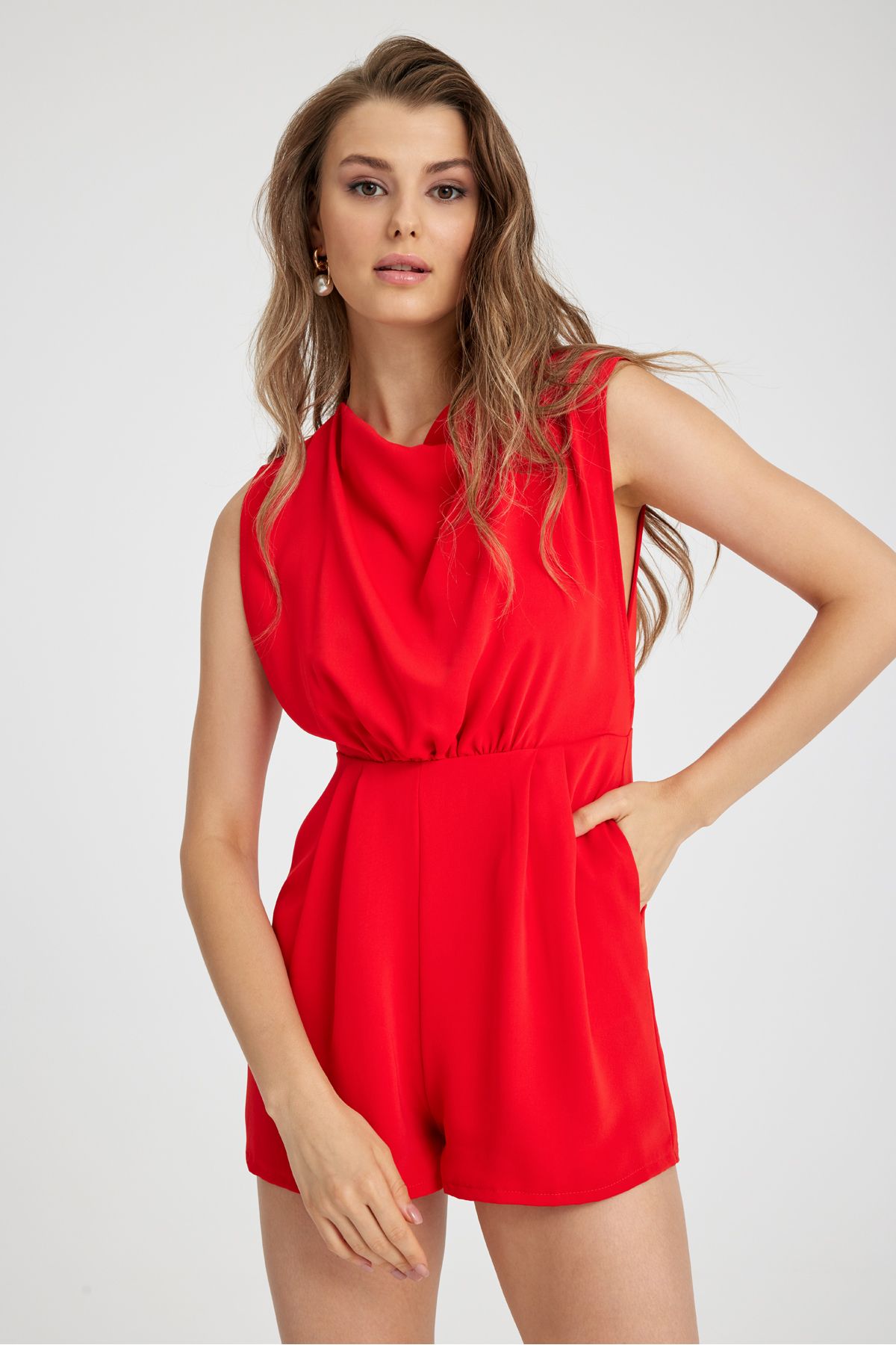 Red romper shop womens