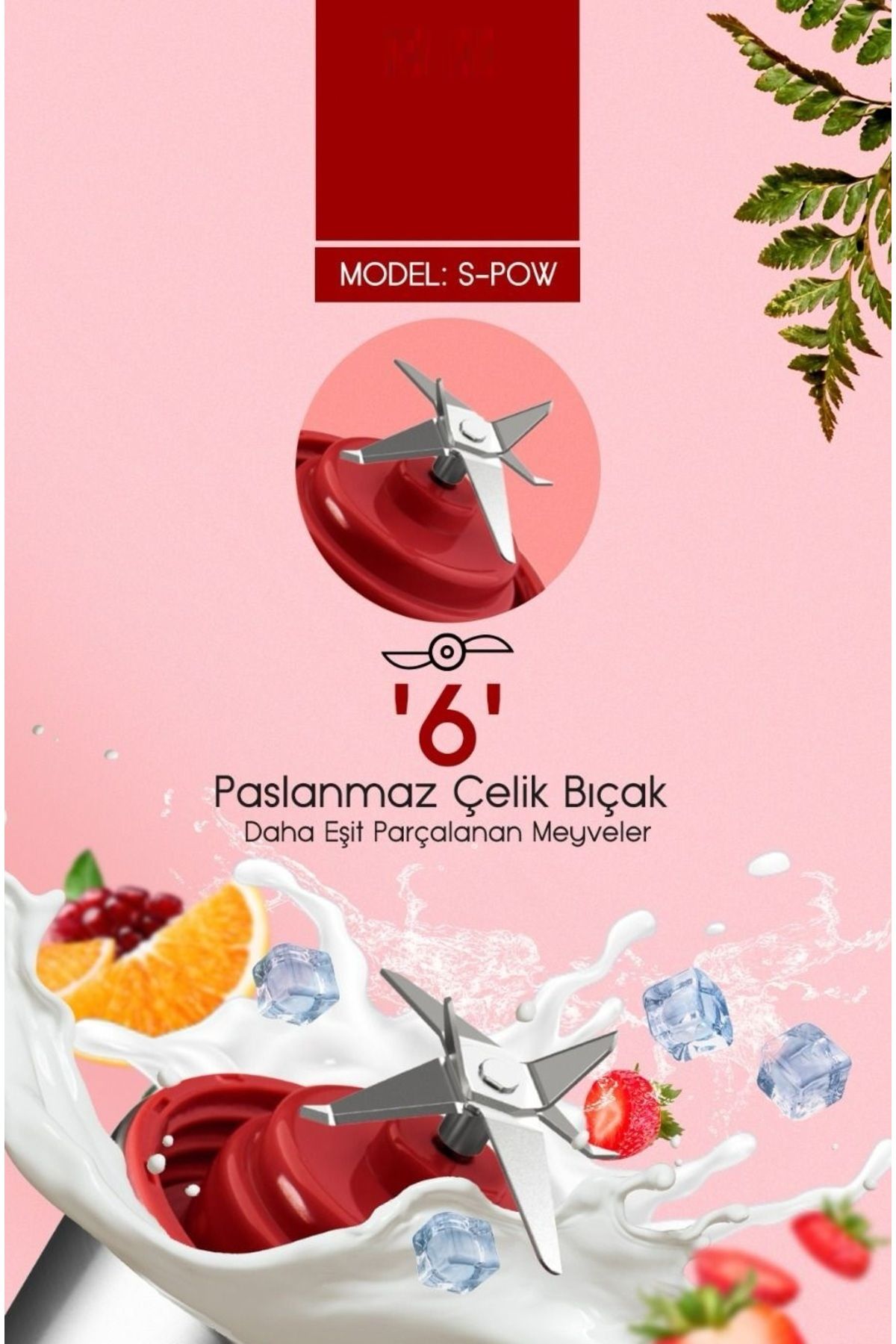 A plus Şarjlı 6 bıçaklı Buz kırıcı Meyve metal Blender özelleştirilmiş taşınabilir mini blender