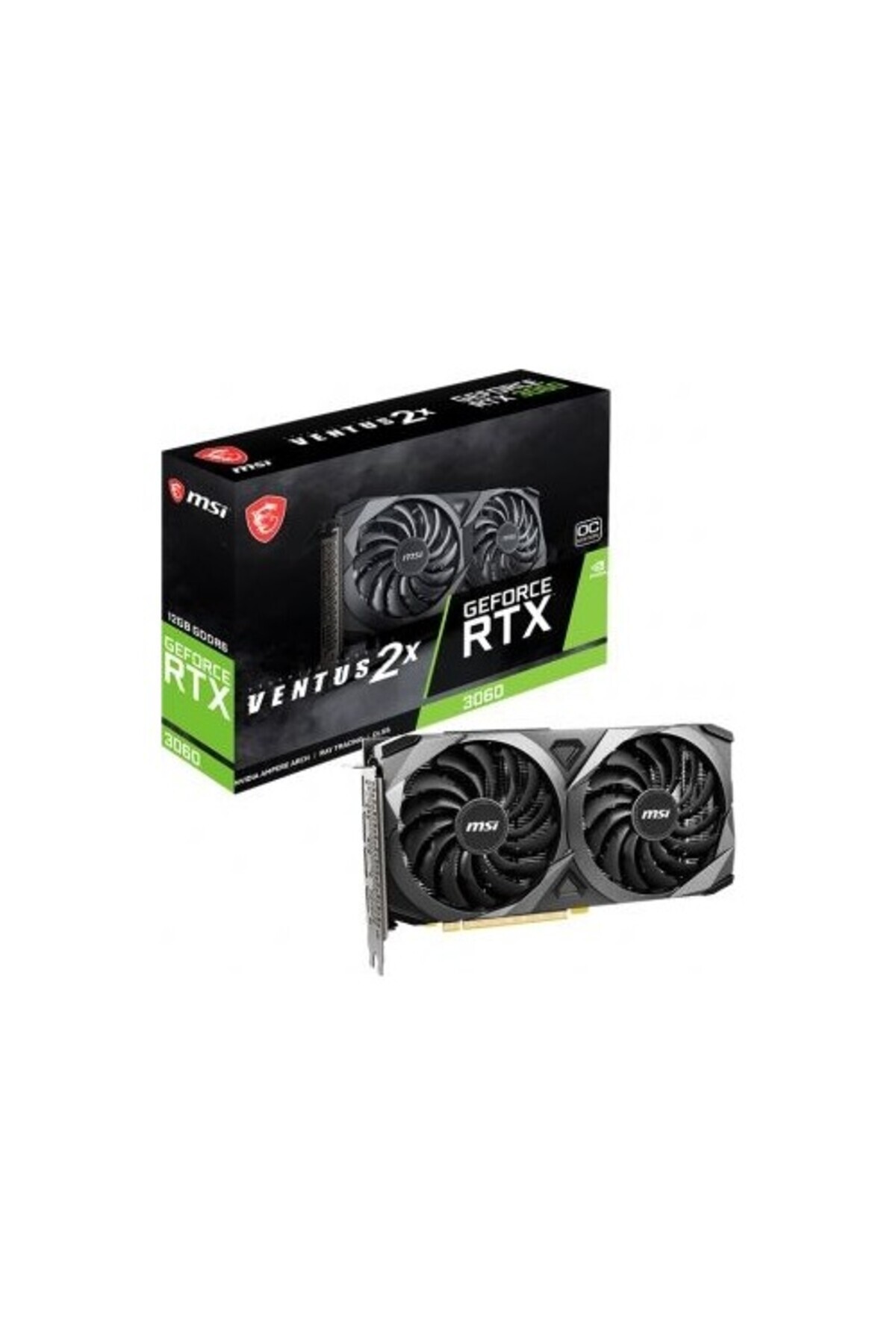 MSI Geforce Rtx3060 Ventus 2X Oc 12Gb 192Bit Gddr6 Ekran Kartı (Geforce Rtx 3060 Ventus 2X 12G Oc)