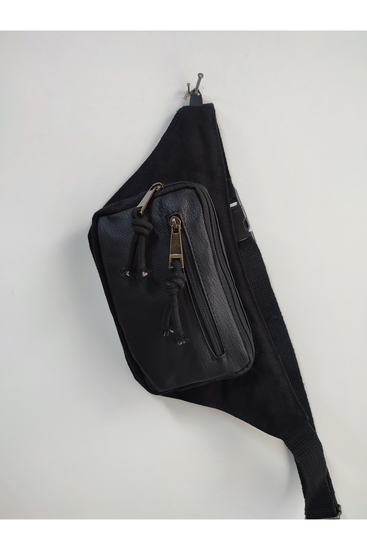 Street Bag Siyah Derili Bel Çantası 3 Gözlü Bel Çantası Unisex Renkli Omuz Ve Bel Çantası