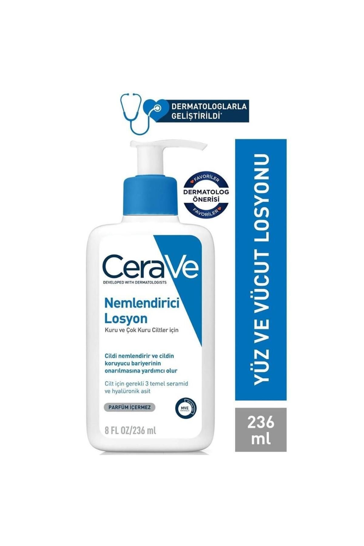 کرم صورت غنی از پوست بسیار خشک و ویتامین B3 اسکینی مرطوب کننده بدن. CeraVe