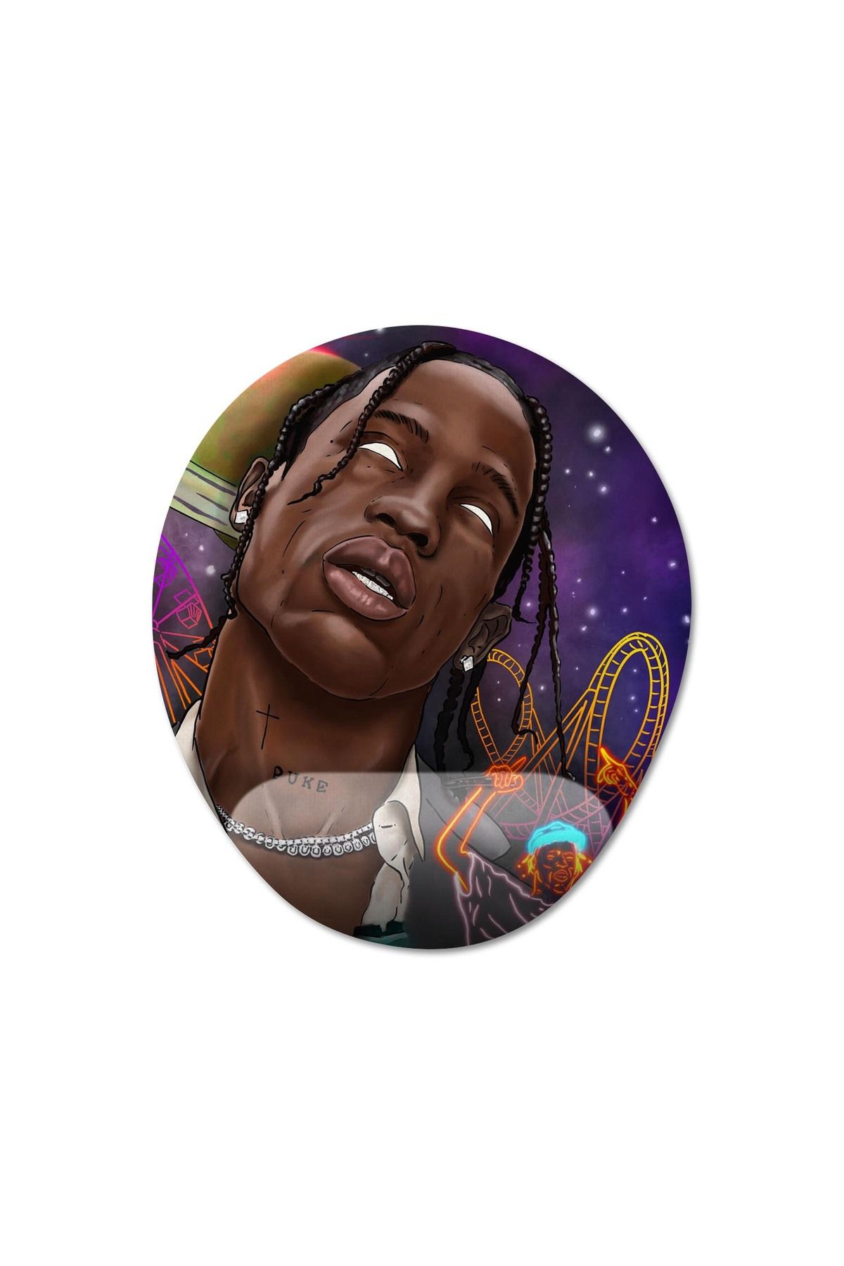Pixxa-Travis Scott Mousepad with Wrist Support Model - 4 Oval 2