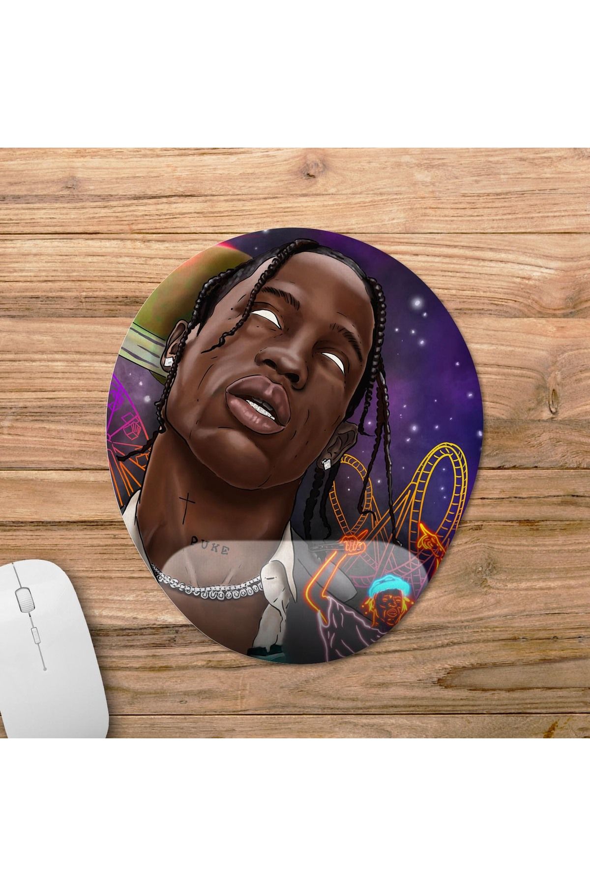 Pixxa-Travis Scott Mousepad with Wrist Support Model - 4 Oval 1