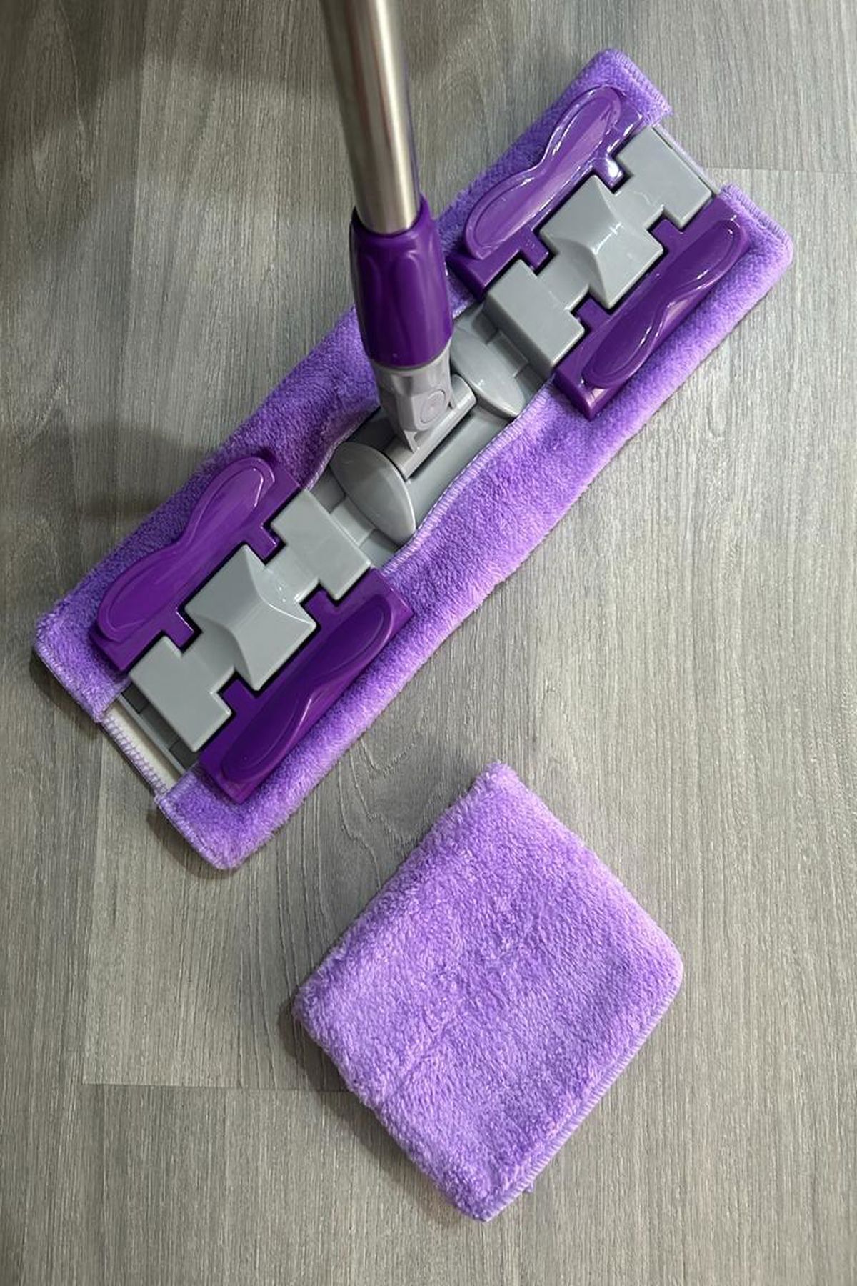 z imher With 1 Spare Cloth Purple Color Floor Wall Cleaning Mop with Microfiber Latch