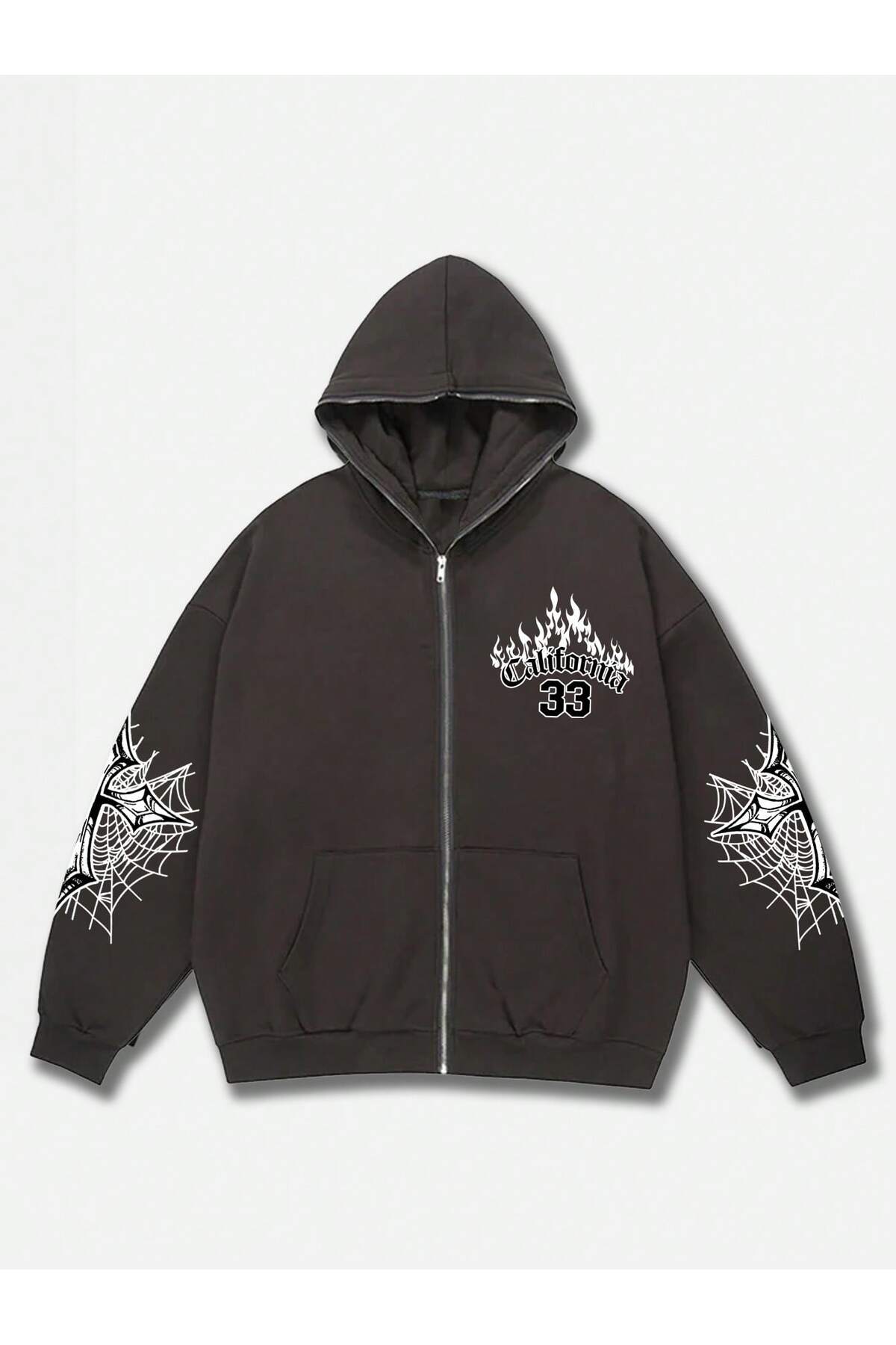 Plus Size Gothic Halloween Crochet Round-Neck Long Sleeve Striped Sweater - View #3