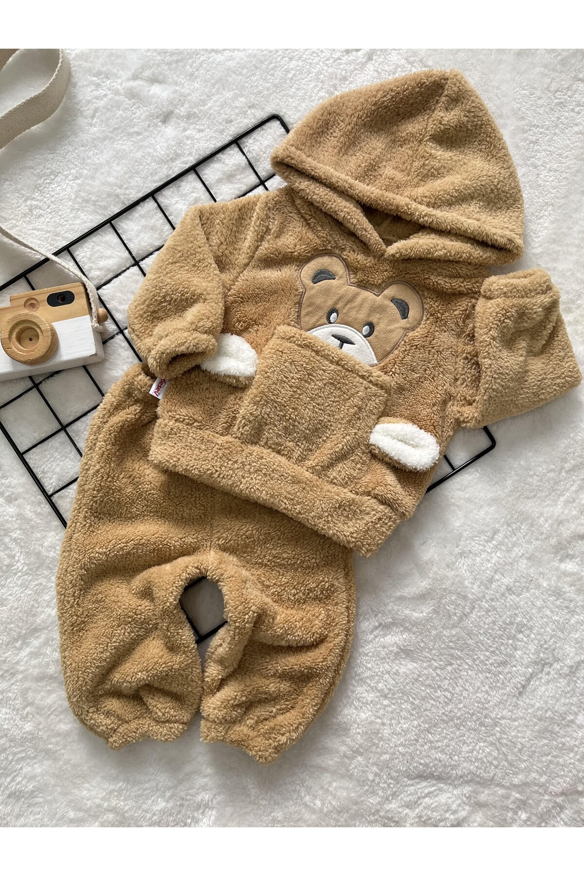 Minizade Kışlık Peluş Welsoft Cepli Kapüşonlu Bebek Takımı fotoğrafı 6 (önizleme)