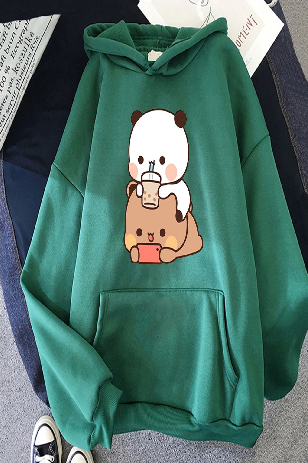 Lepa Co Sweatshirt Green Casual Trendyol
