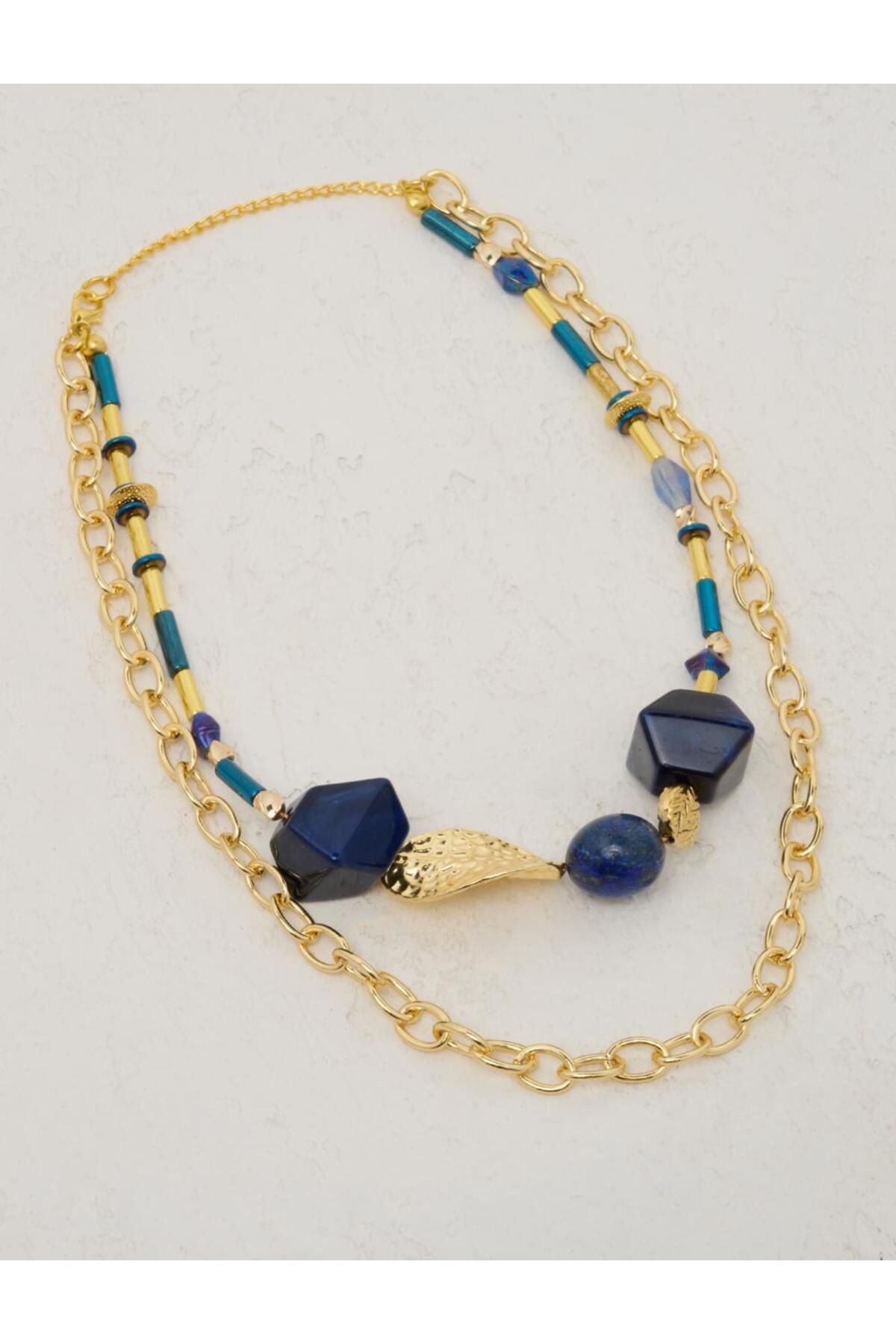 Navy blue and yellow necklace hot sale