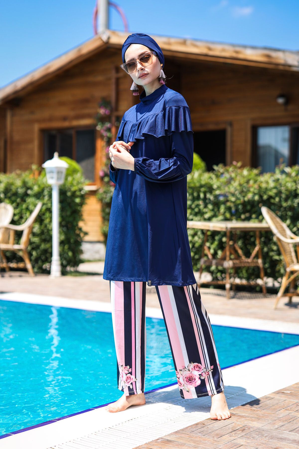 Marina-Costum de baie hijab albastru complet acoperit M2012 7