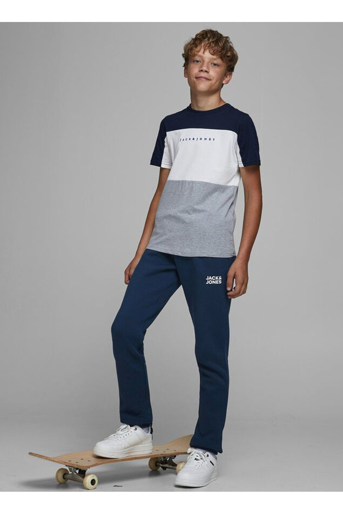 شلوار ورزشی مردانه سرمه‌ای با لبه کشسان JPSTGORDON JJNEWSOFT مدل NOO جک اند جونز شلوار گرمکن ورزشی Jack & Jones