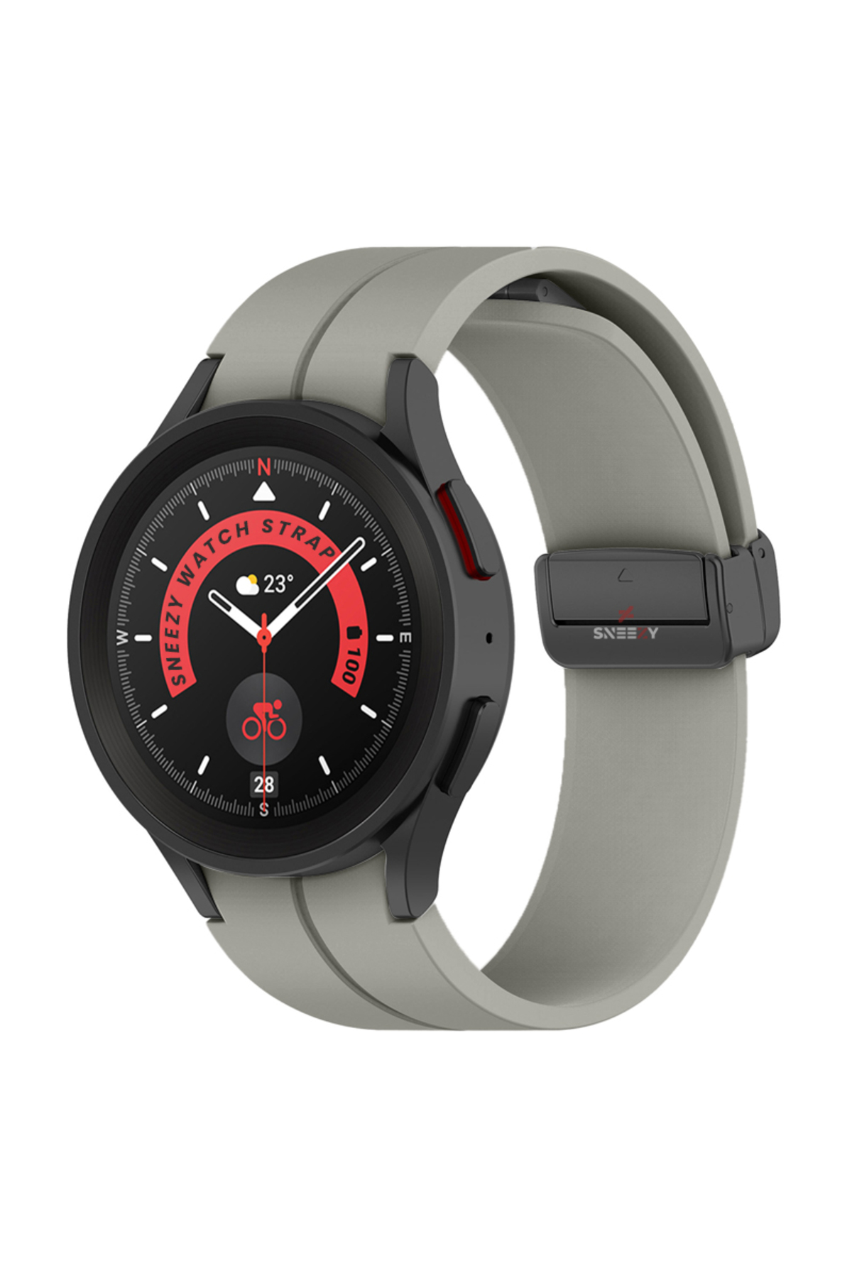 Samsung Galaxy Watch 6 40 43 44 47mm Compatible Curved Coastal Silicone Strap with Magnetic Buckle