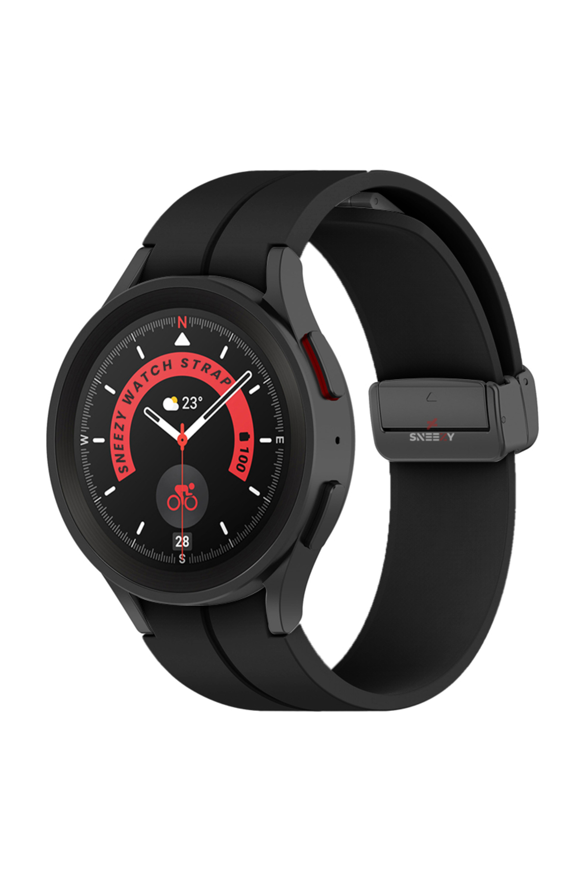 Samsung Galaxy Watch 6 40 43 44 47mm Compatible Curved Coastal Silicone Strap with Magnetic Buckle