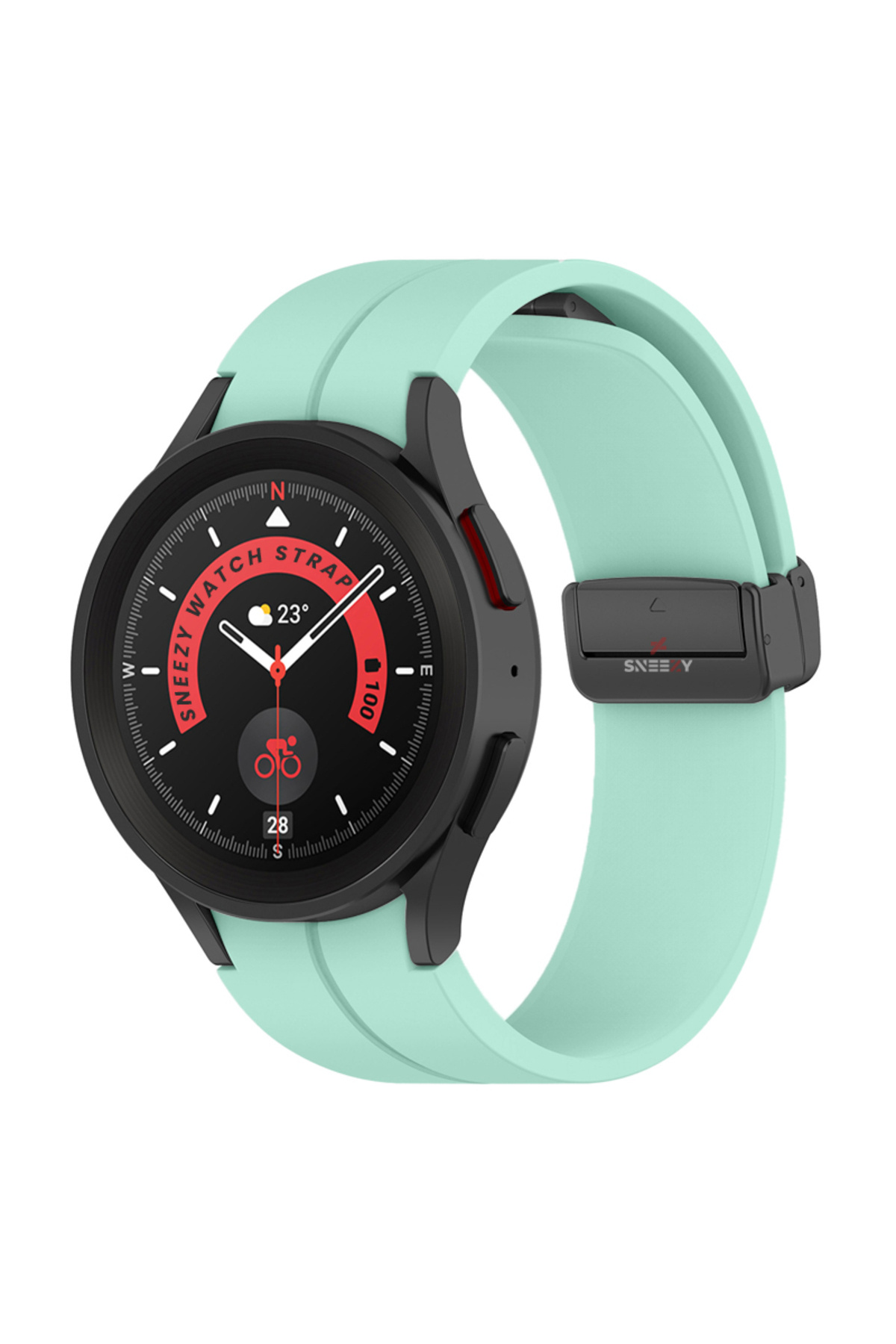 Samsung Galaxy Watch 6 40 43 44 47mm Compatible Curved Coastal Silicone Strap with Magnetic Buckle
