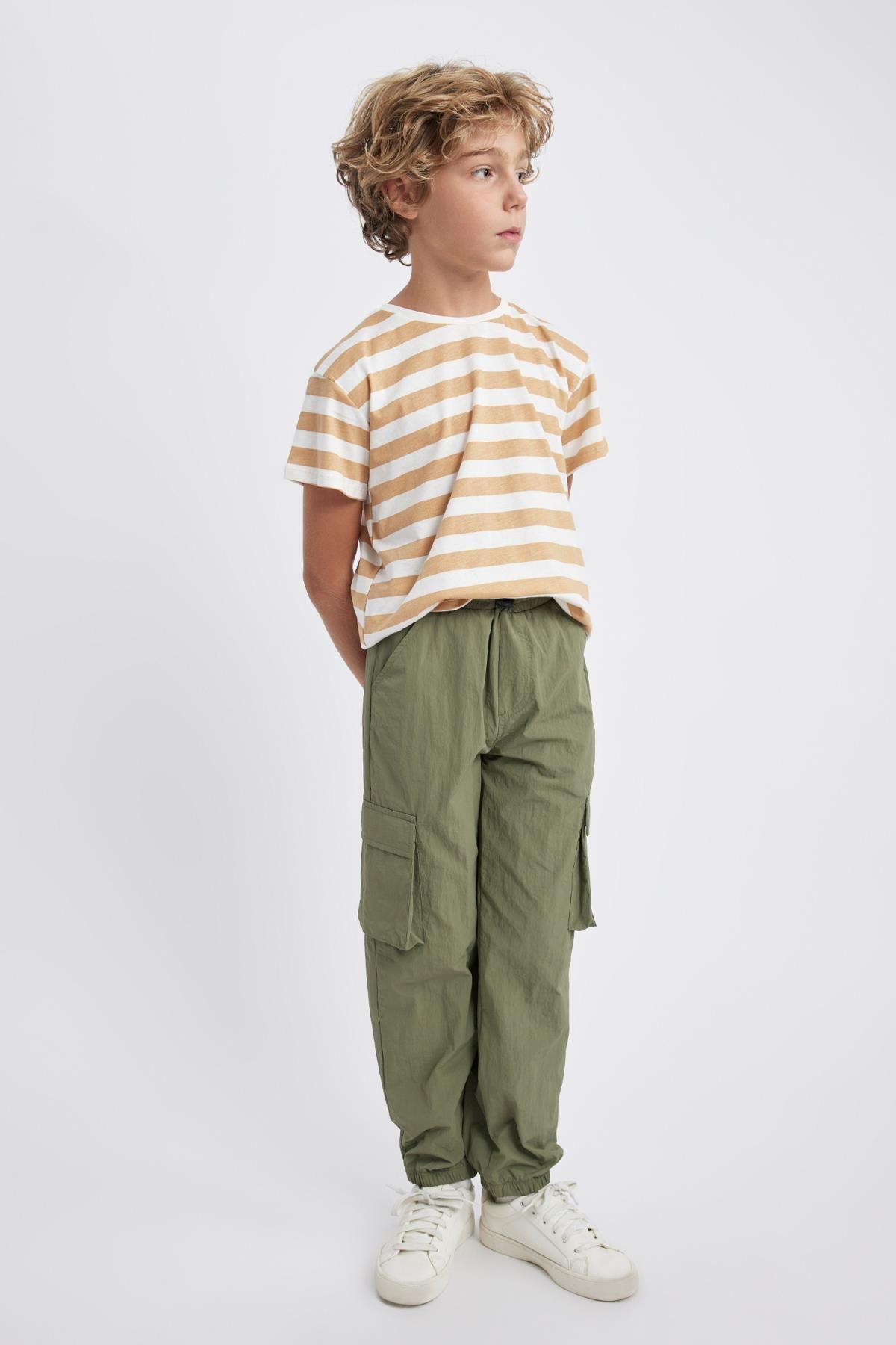 DeFacto-Boy's Cargo Jogger Leg Parachute Trousers B2589a823au 4