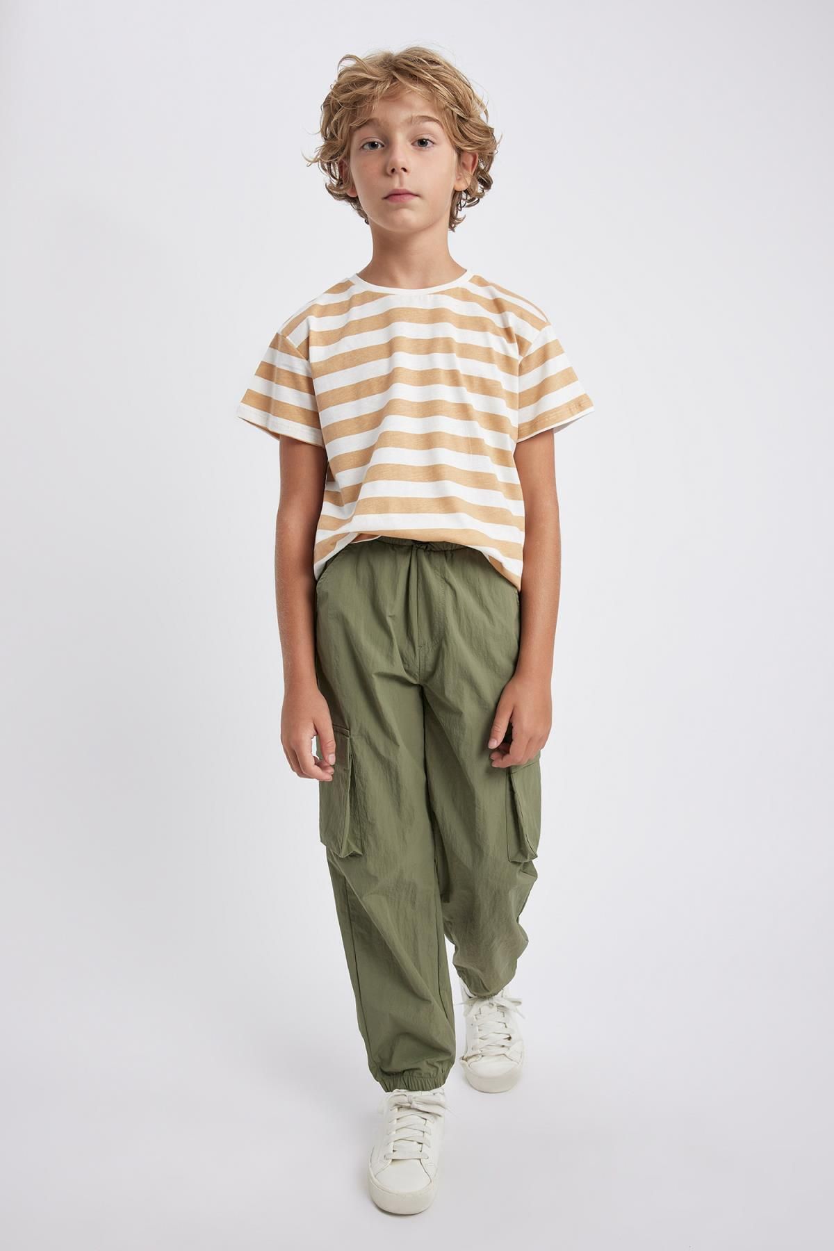 DeFacto-Boy's Cargo Jogger Leg Parachute Trousers B2589a823au 2