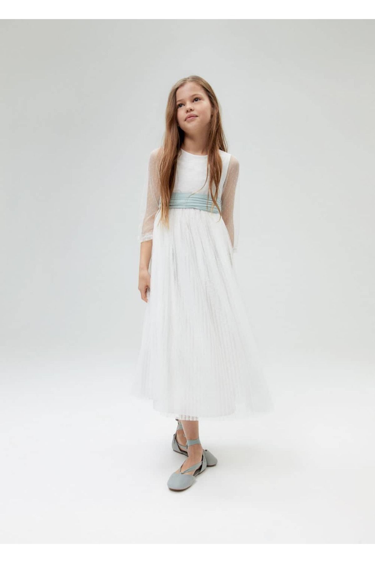 MANGO Kids لباس پلومتی پاپیونی