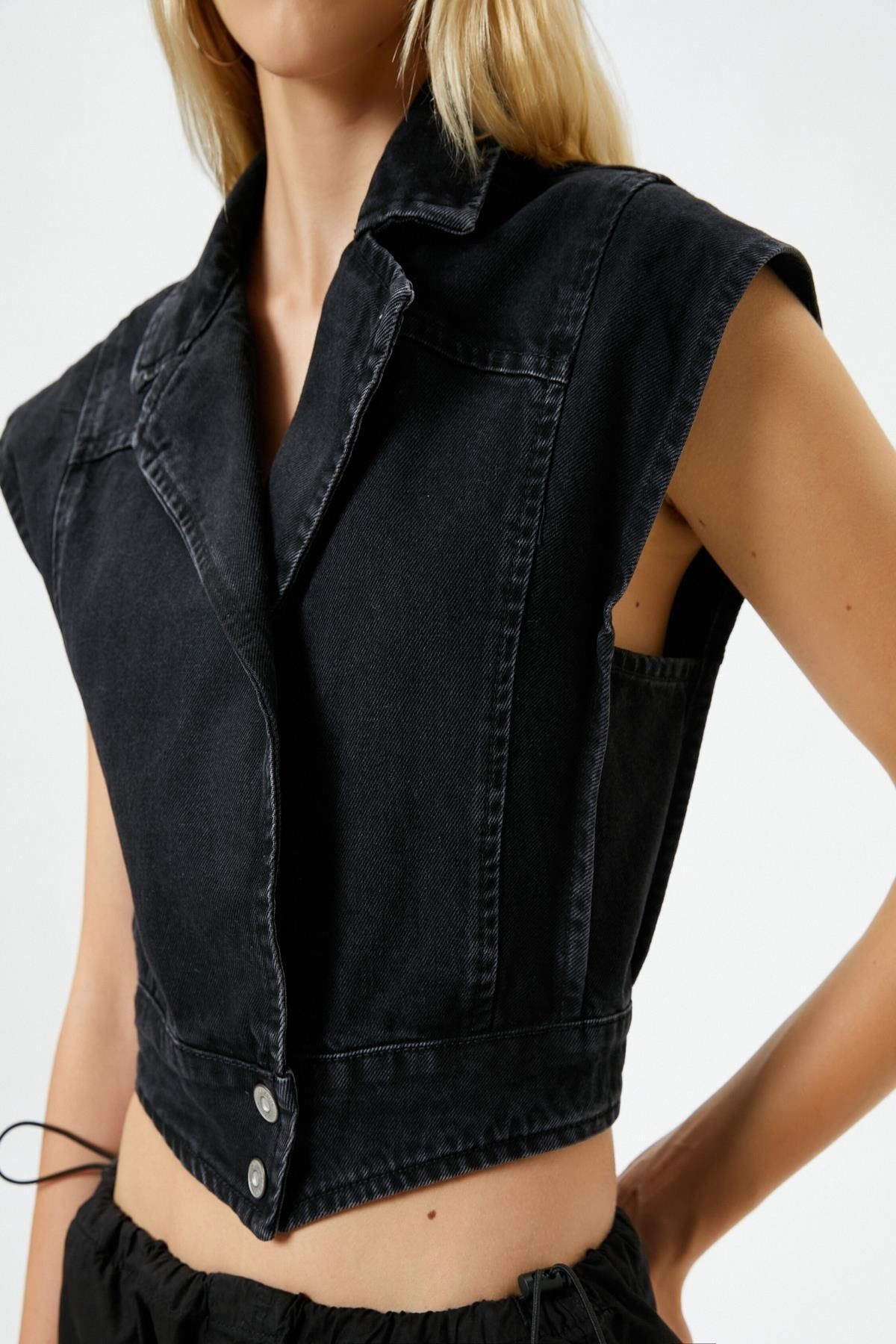 Koton-Women's Black Vest 4