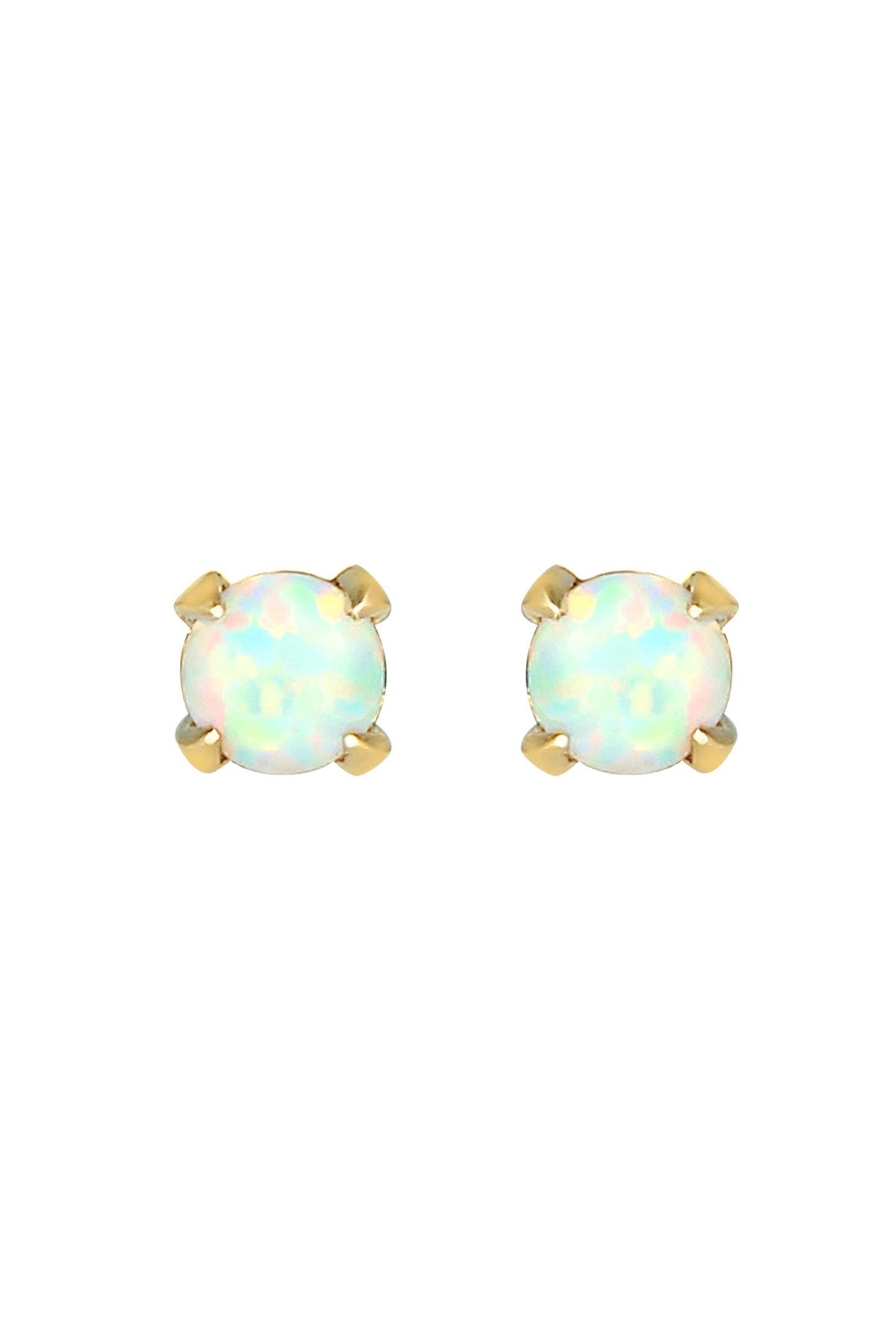 ELLI-Ohrringe Stecker Opal Rund Synthetisch 925 Silber 2