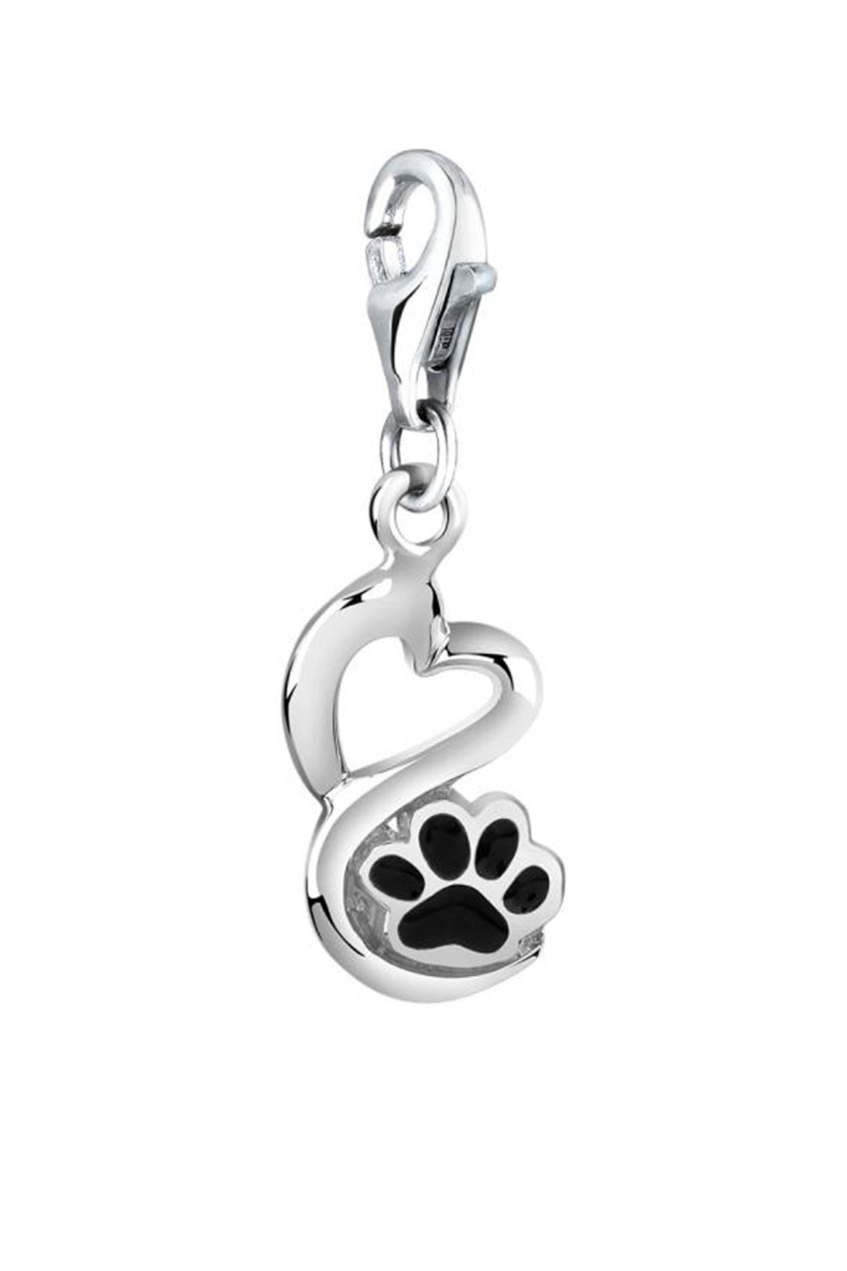 Nenalina-Charm Anhänger Herz Pfote Hund Tierliebe 925 Gümüş 2