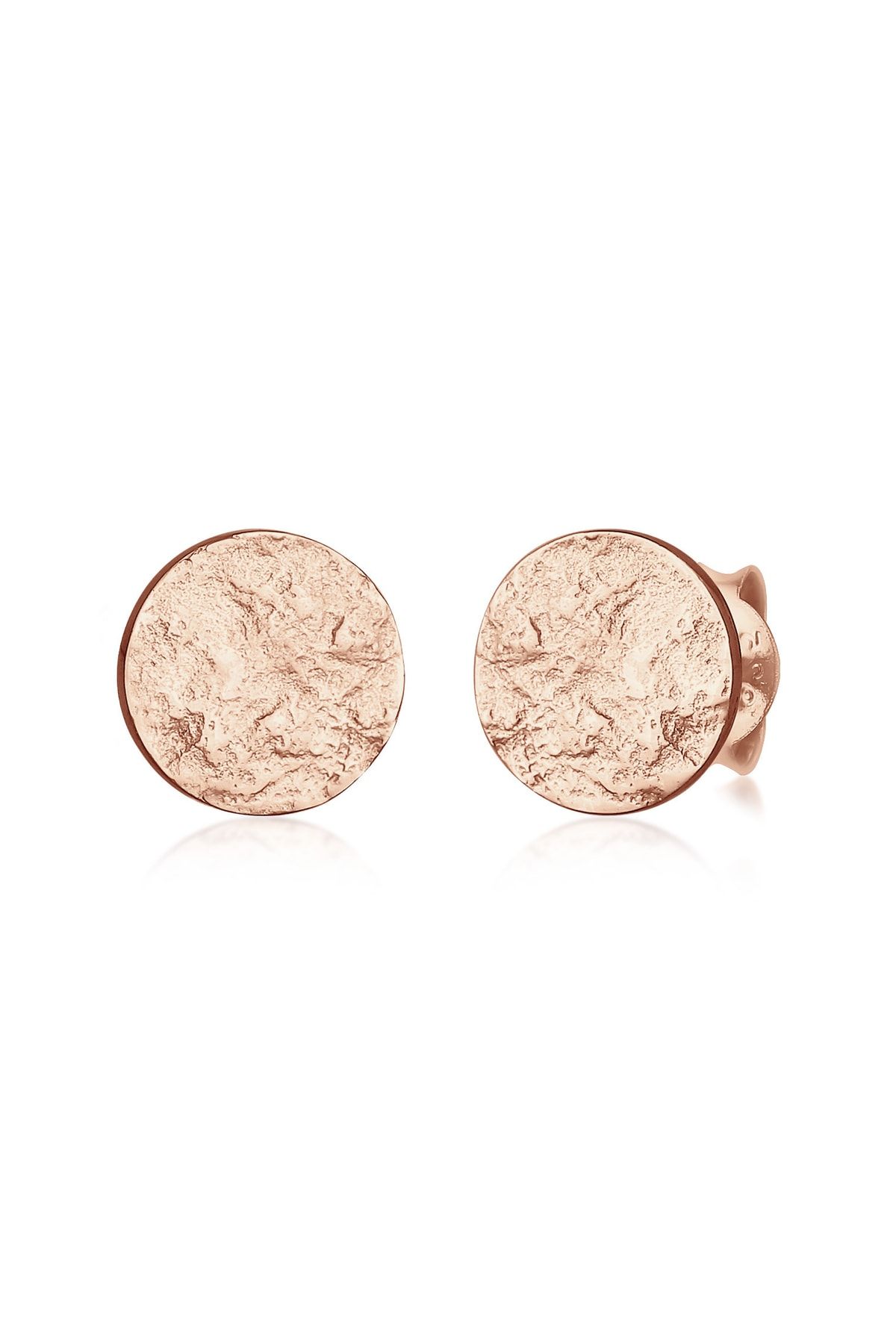 ELLI-Ohrringe Stecker Plättchen Disk Rund Antik Silber 925 1