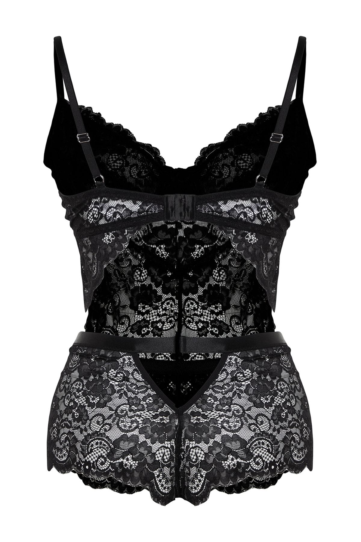 Buy Trendyol Plus Size Black Window/Cut Out Lace Bodysuit in Black 2024  Online