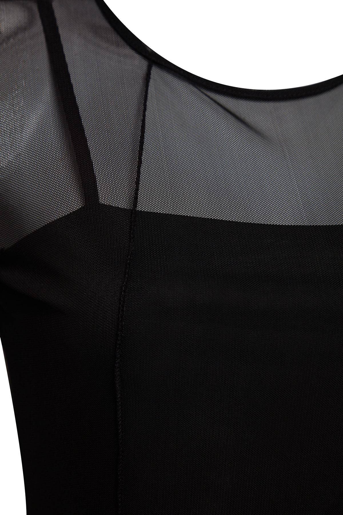Trendyol Collection-Rochie Midi tricotată cu căptușeală din tul negru TWOAW24EL00164 7