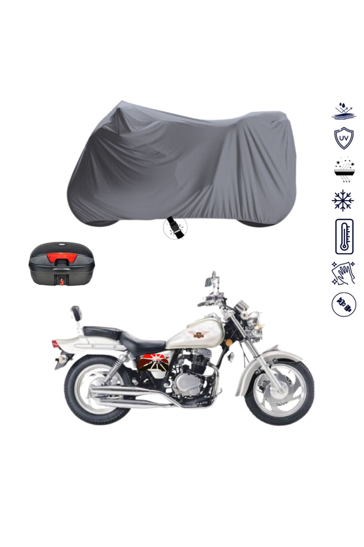 Teksin elik Motor Crown 150 MOTORCYCLE CANVAS WITH BAGS