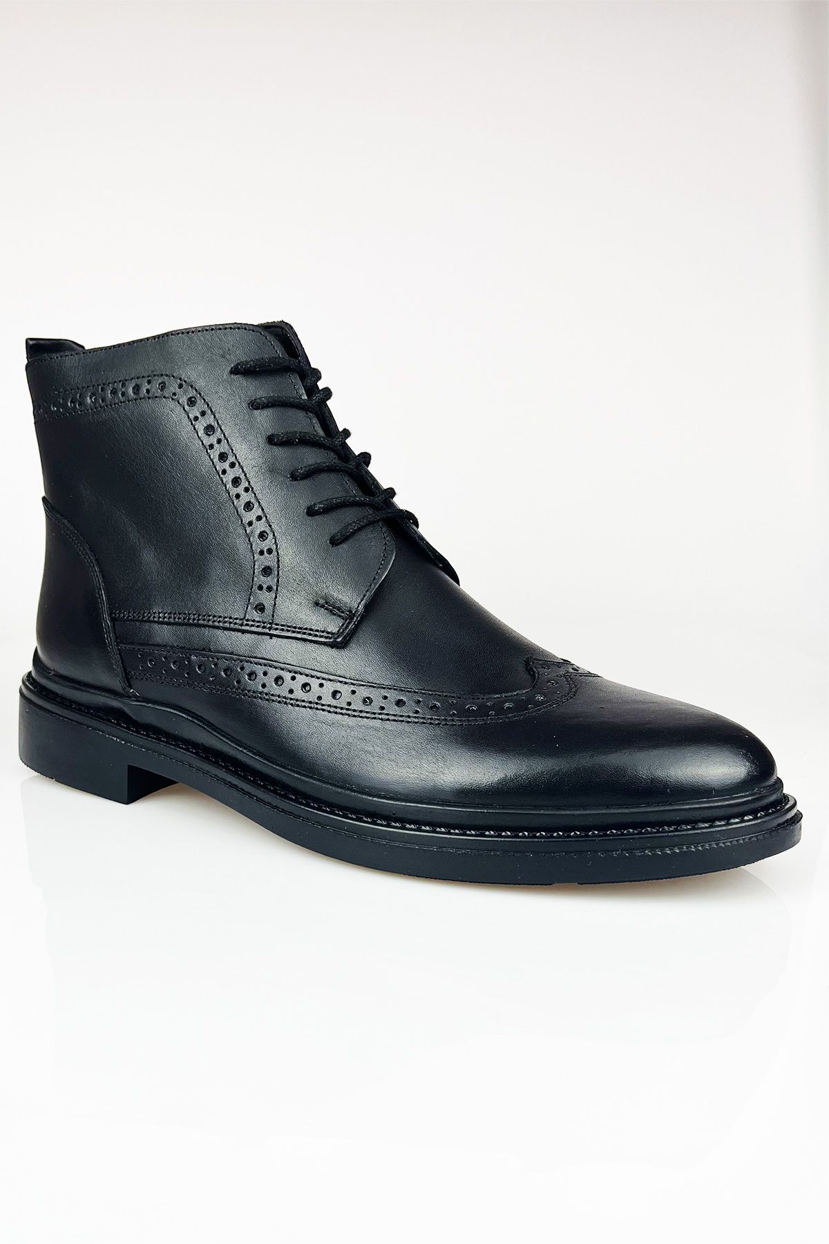LUSIVE Genuine Leather Black Zippered Men s Winter Boots