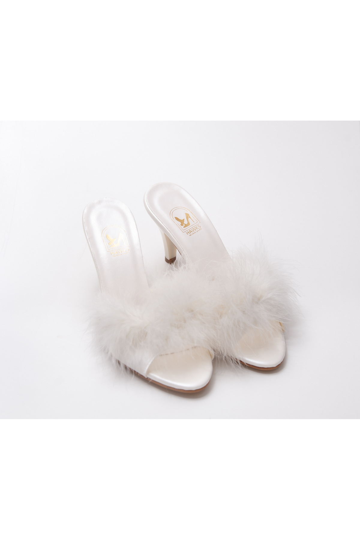 HAUKS SHOES  Çeyiz-Nişan-Kına-Düğün Açık Terlik Abiye Taşlı Tokalı Tüylü Bantlı - Görsel 2