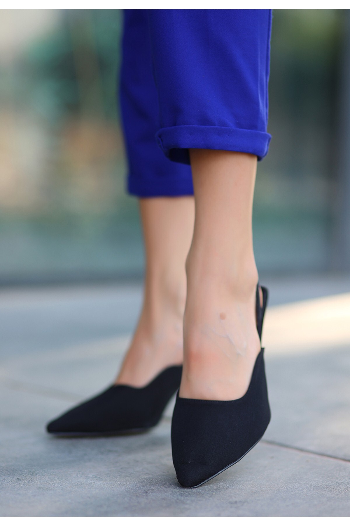 Lisinya741 - Siyah Keten Topuklu Ayakkabı