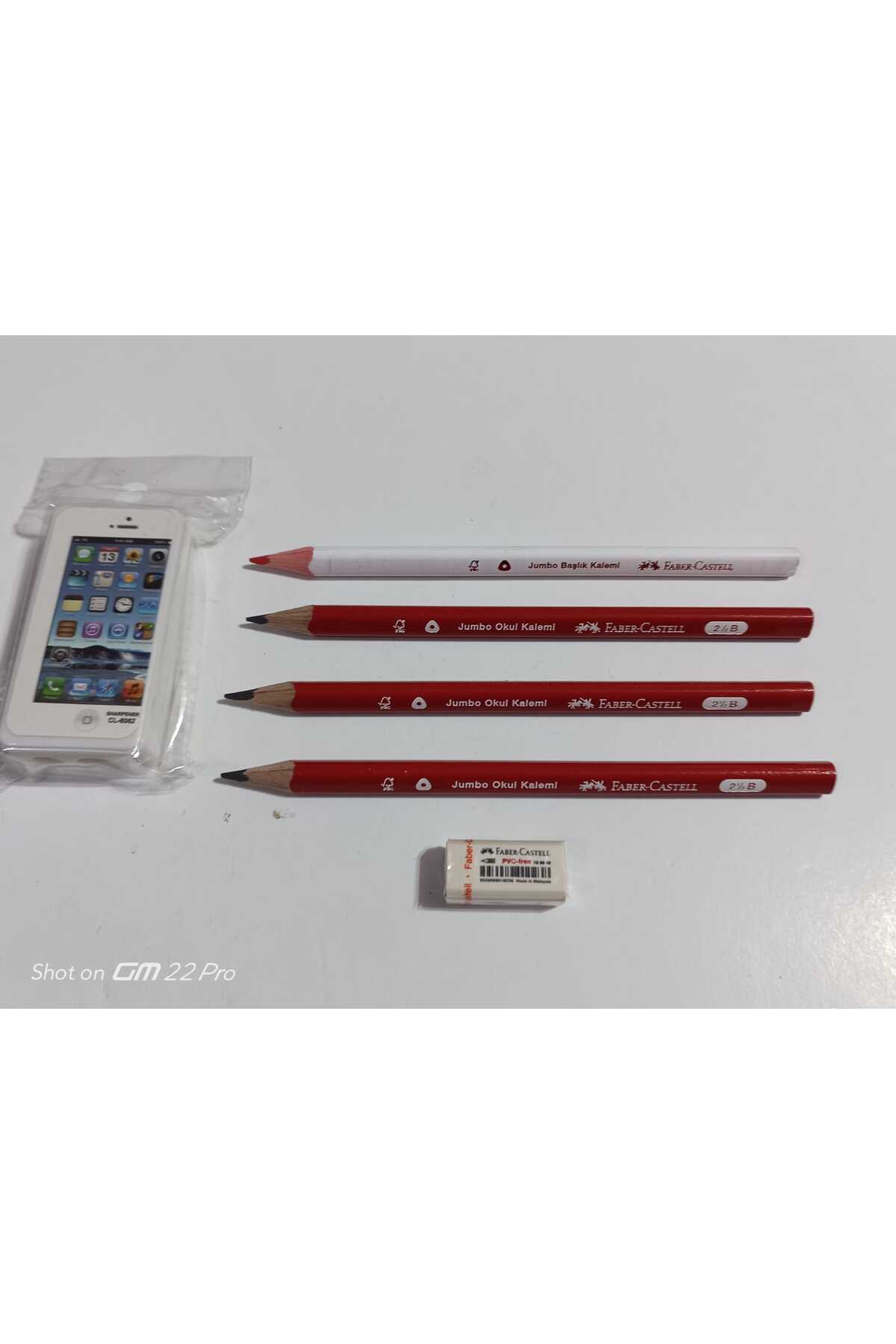 MY FIRST PENCIL SET JUMBO 3+1 SMALL ERASER TOTAL 6 PIECES (WITH PENCIL SHAVING GIFT)