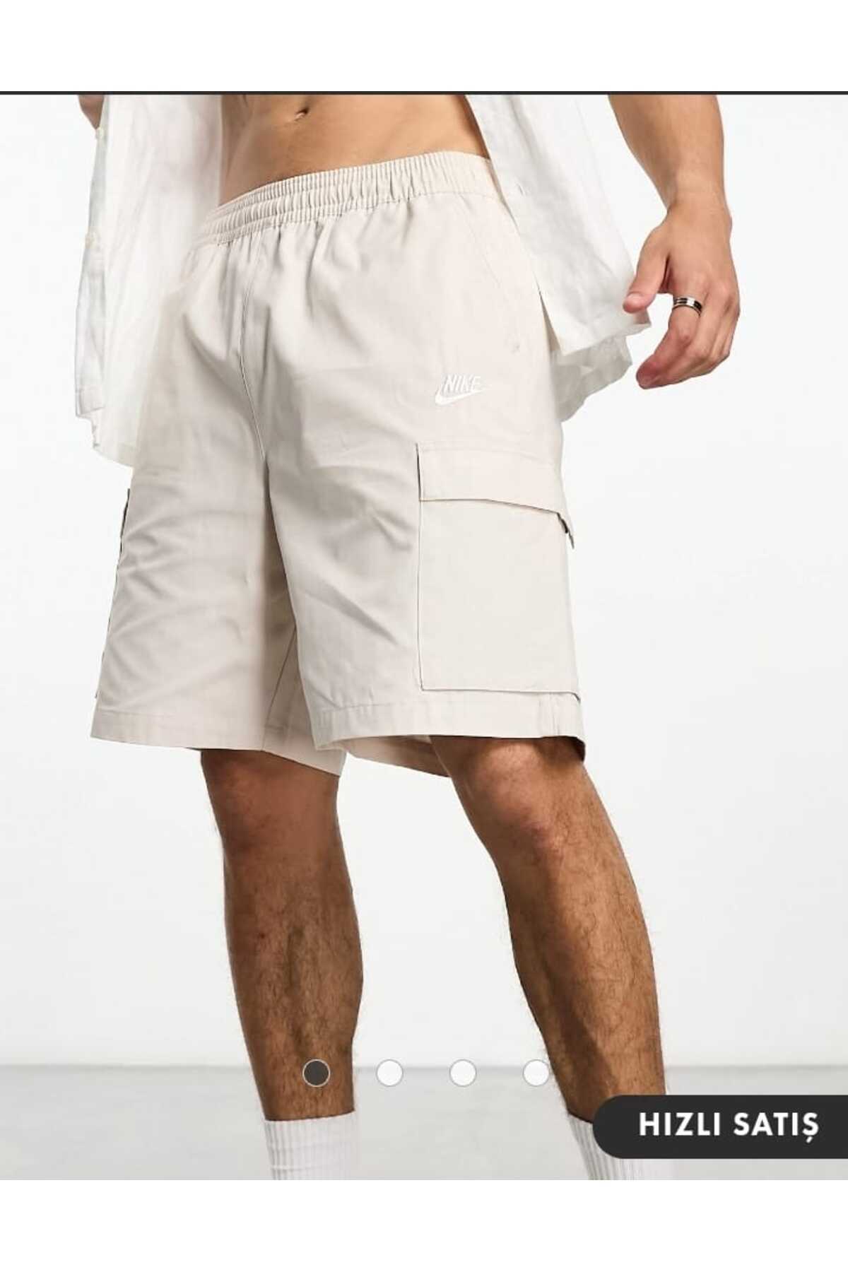 شورت و شلوارک مردانه بژ نایکی | CNG STORE®DOKUMA اورجینال - تصویر 4