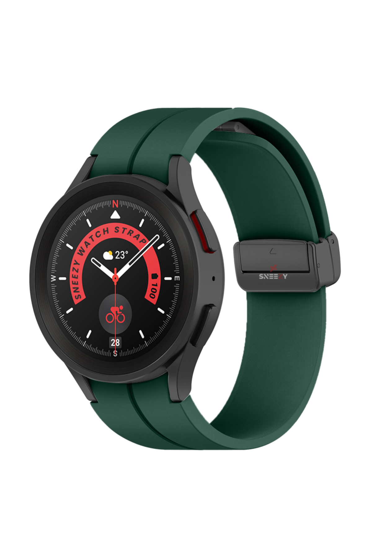 Galaxy Watch 6 40 43 44 47mm Compatible Curved Coastal Silicone Cord with Magnetic Buckle