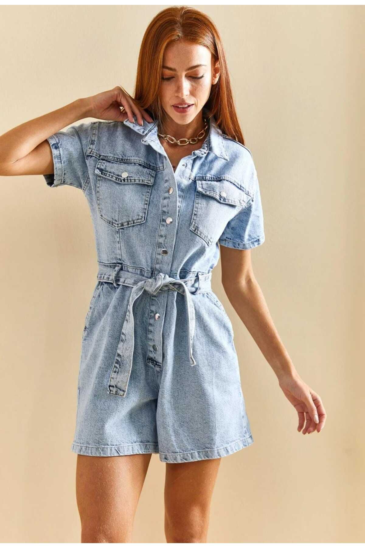 Denim sales romper shorts