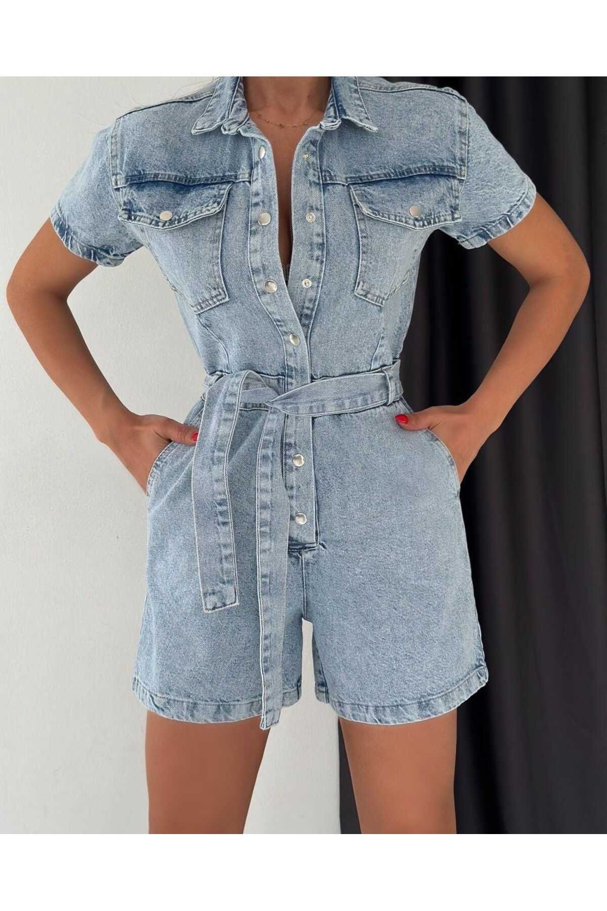 Denim jumper deals shorts for women