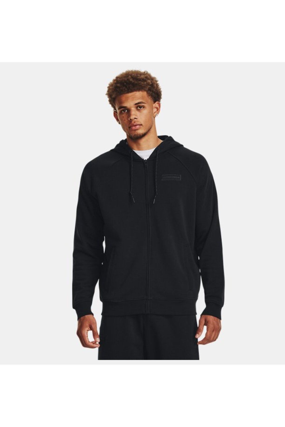 سویشرت ورزشی مشکی مردانه تری در وزن سنگین با اندازه کامل زیپ 1382112 001 Under Armour